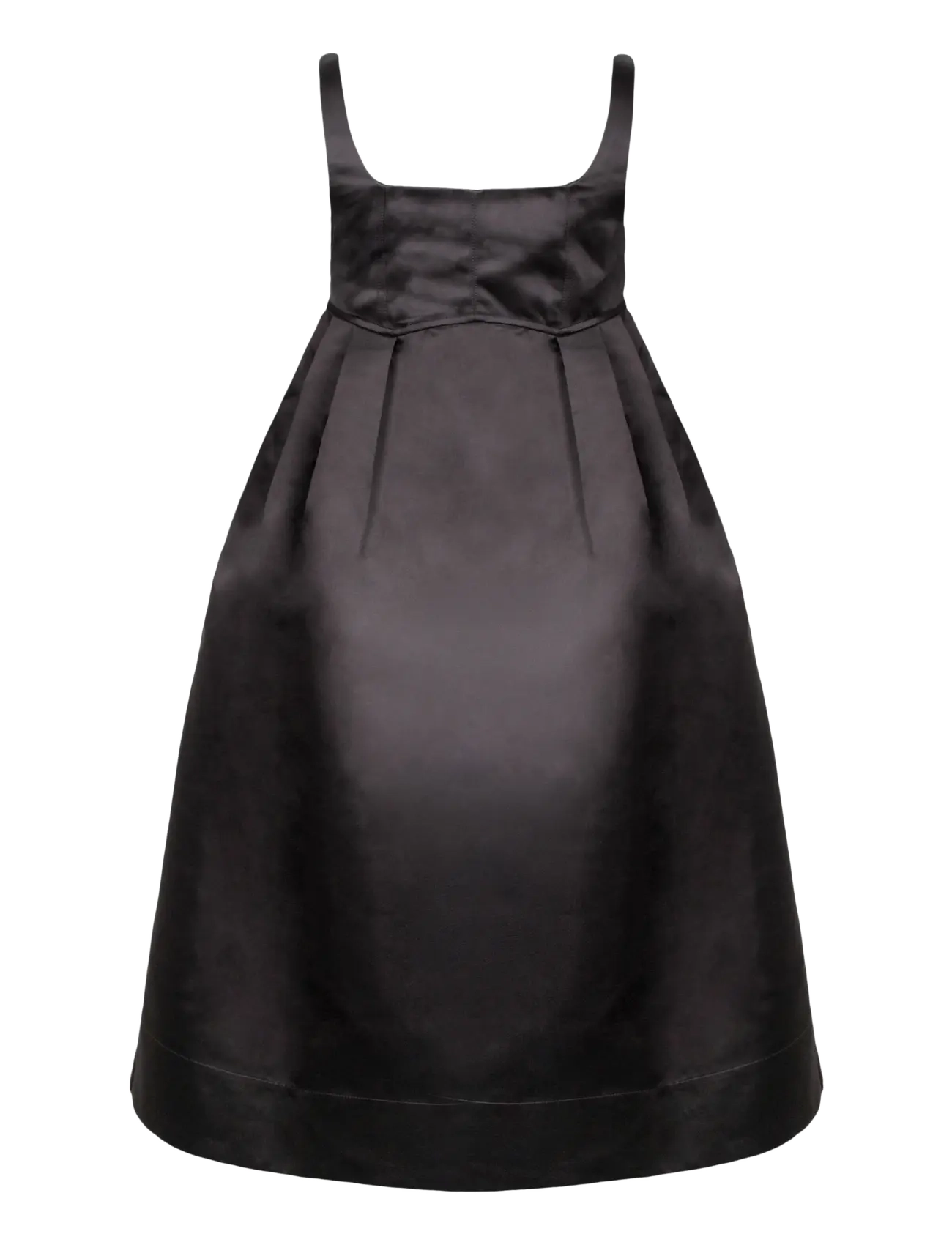 Ganni - Black Duchesse Nylon Midi Dress - partykleider - black - 1
