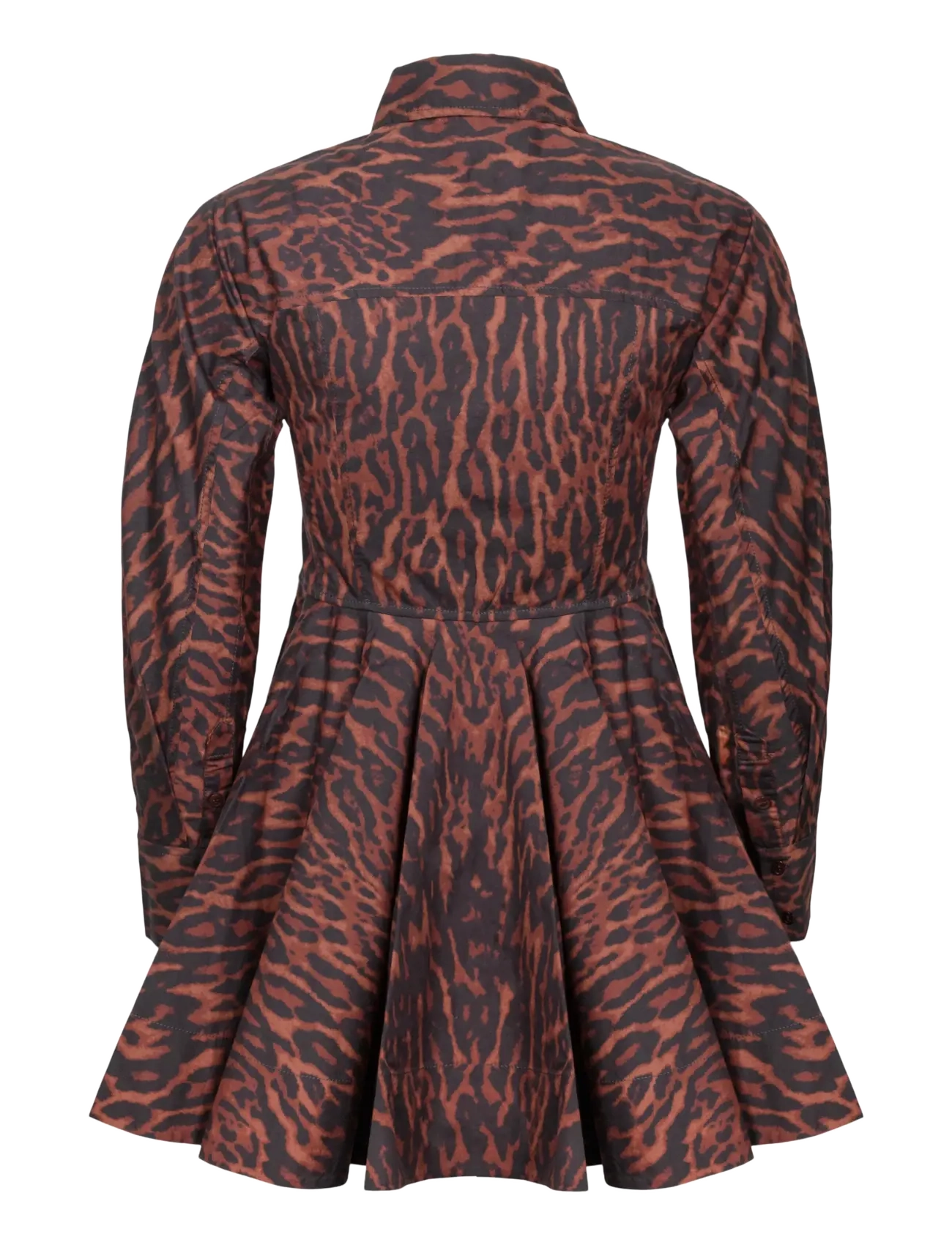 Ganni - Dress in Gradient Red Leopard - hemdkleider - multicolored - 1