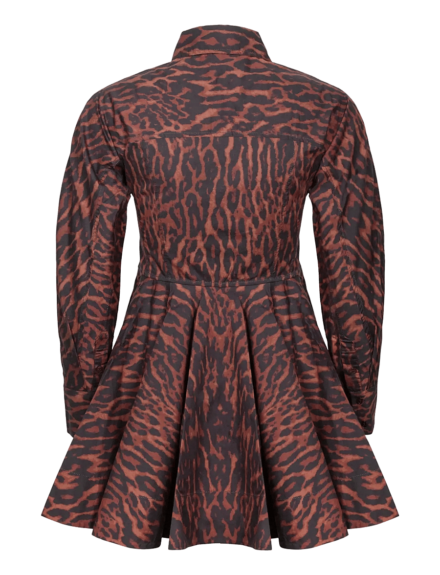 Ganni - Dress in Gradient Red Leopard - hemdkleider - multicolored - 1