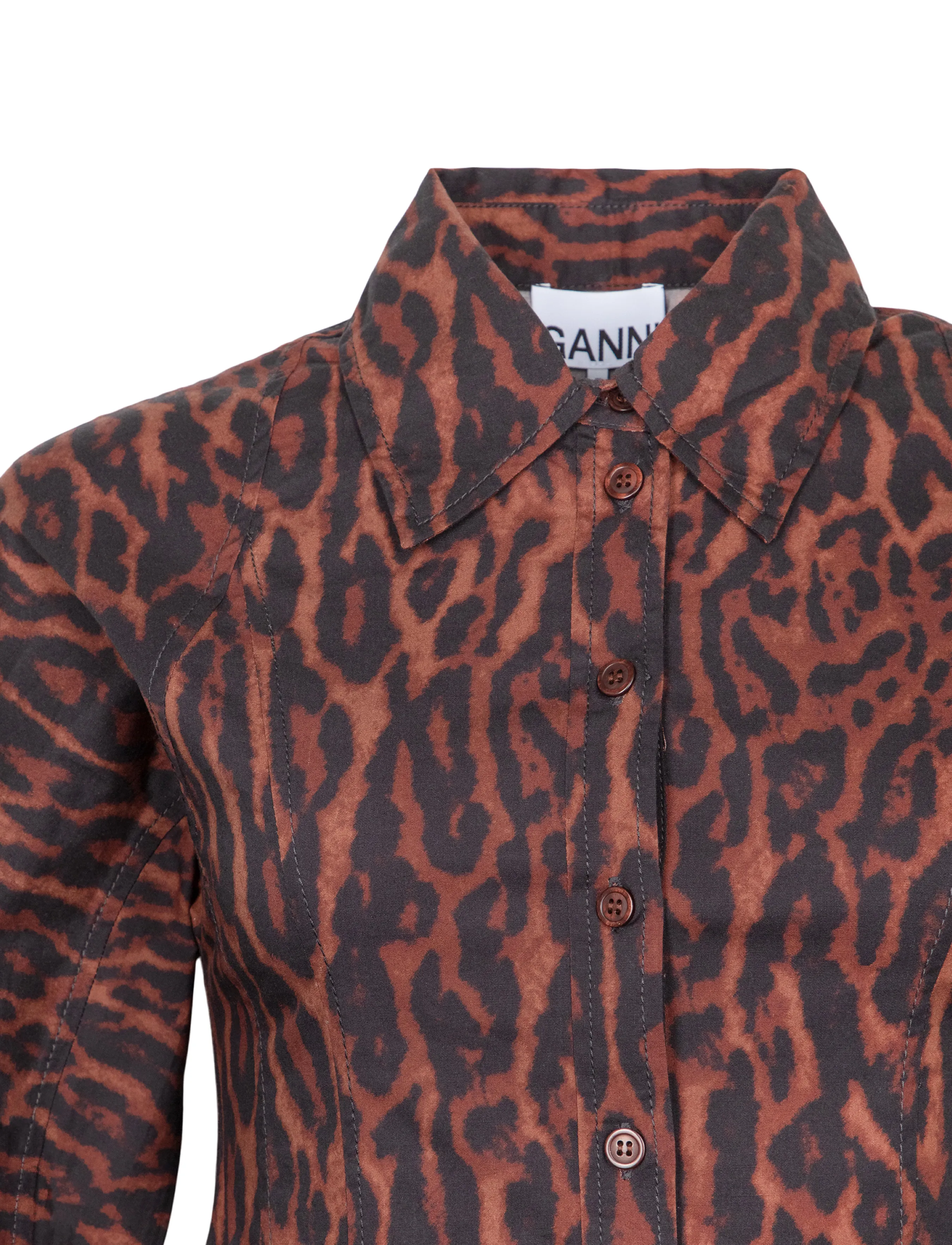 Ganni - Dress in Gradient Red Leopard - hemdkleider - multicolored - 2