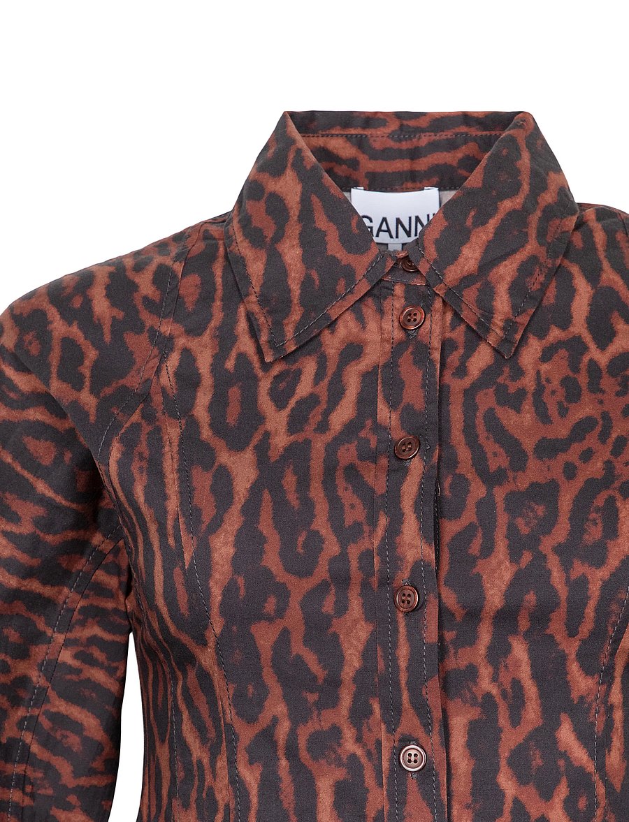 Ganni - Dress in Gradient Red Leopard - hemdkleider - multicolored - 2