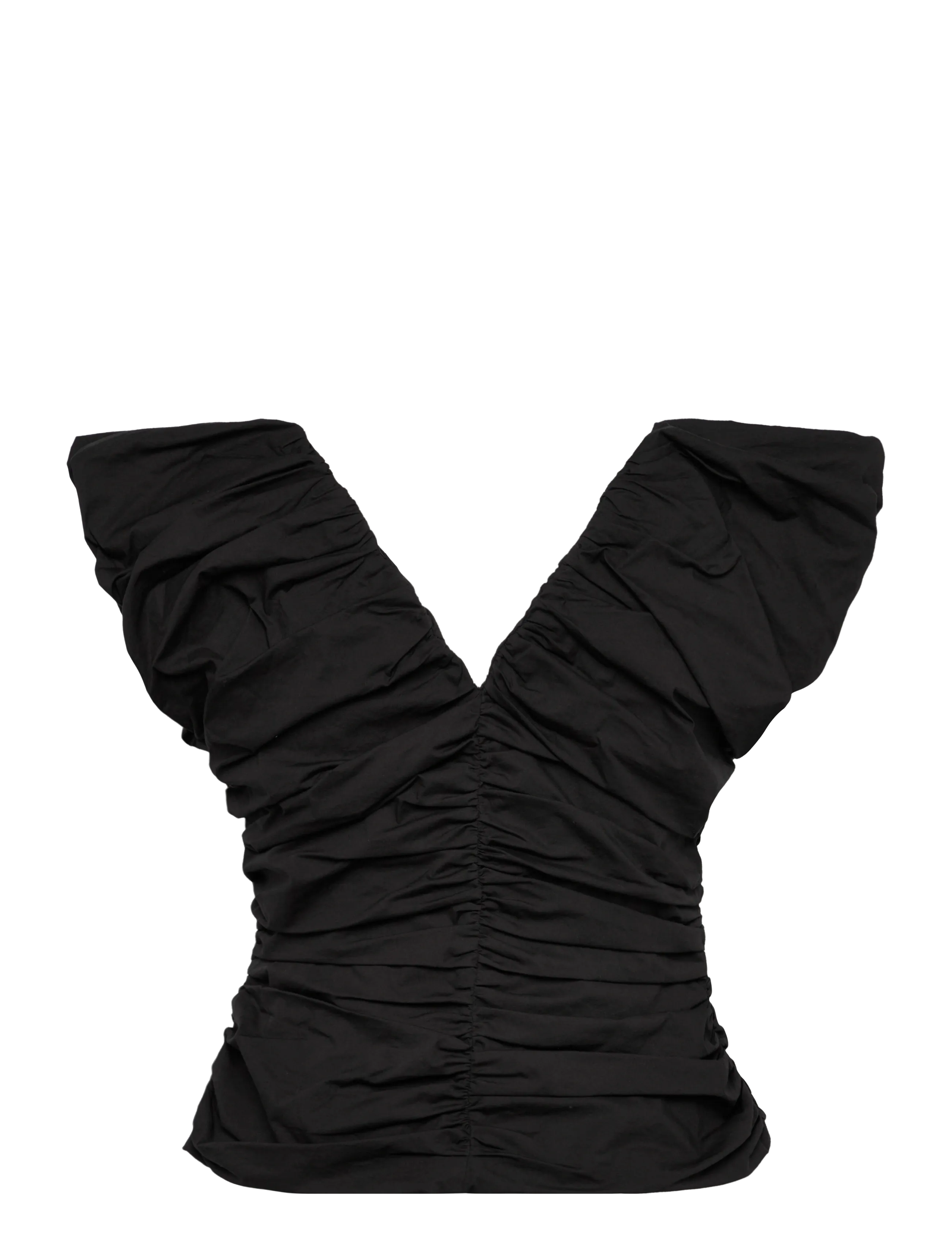 Ganni - Ruched Top - tanktops - black - 1