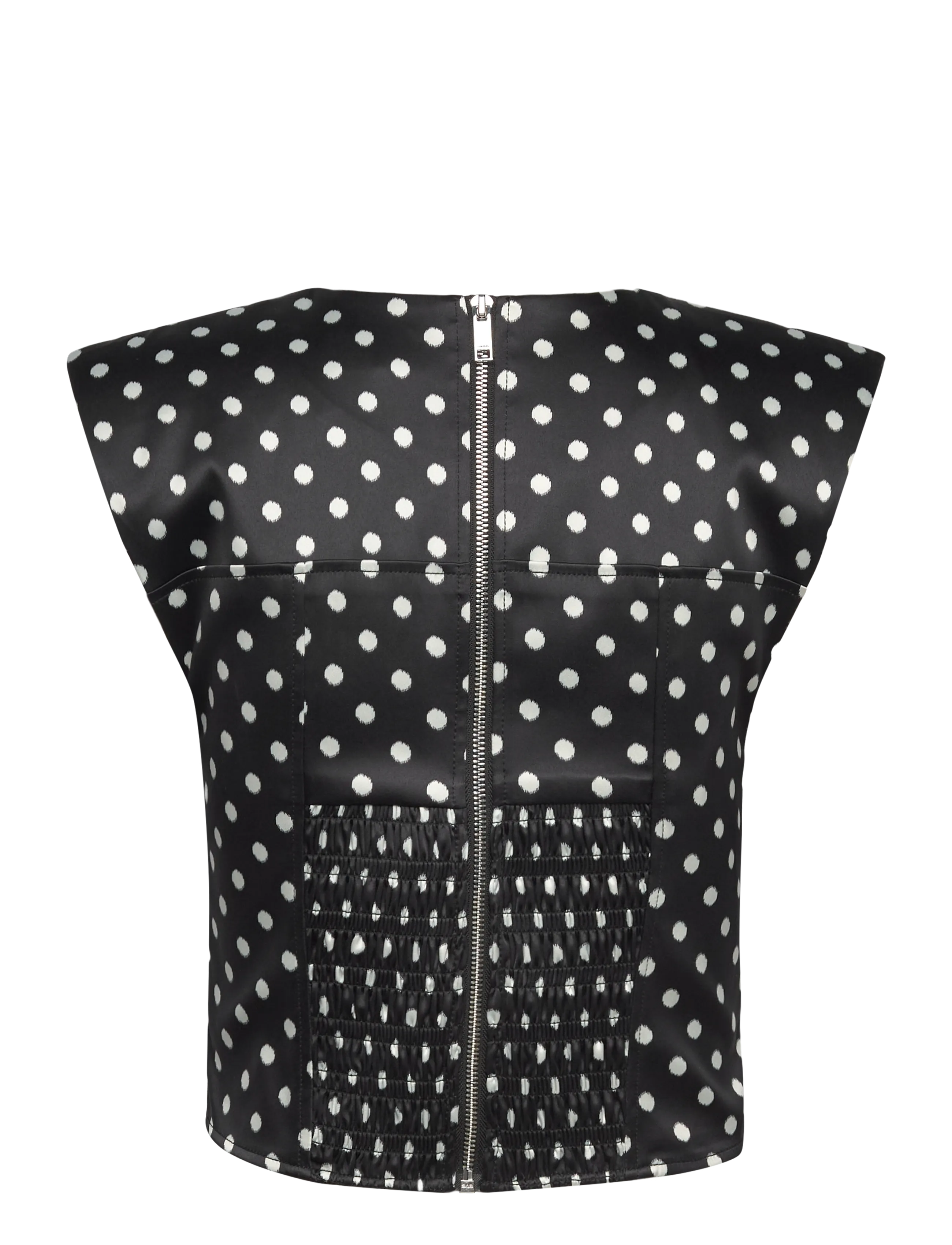 Ganni Polka-Dot Satin Corset Top toppar & linnen dam – bild 2