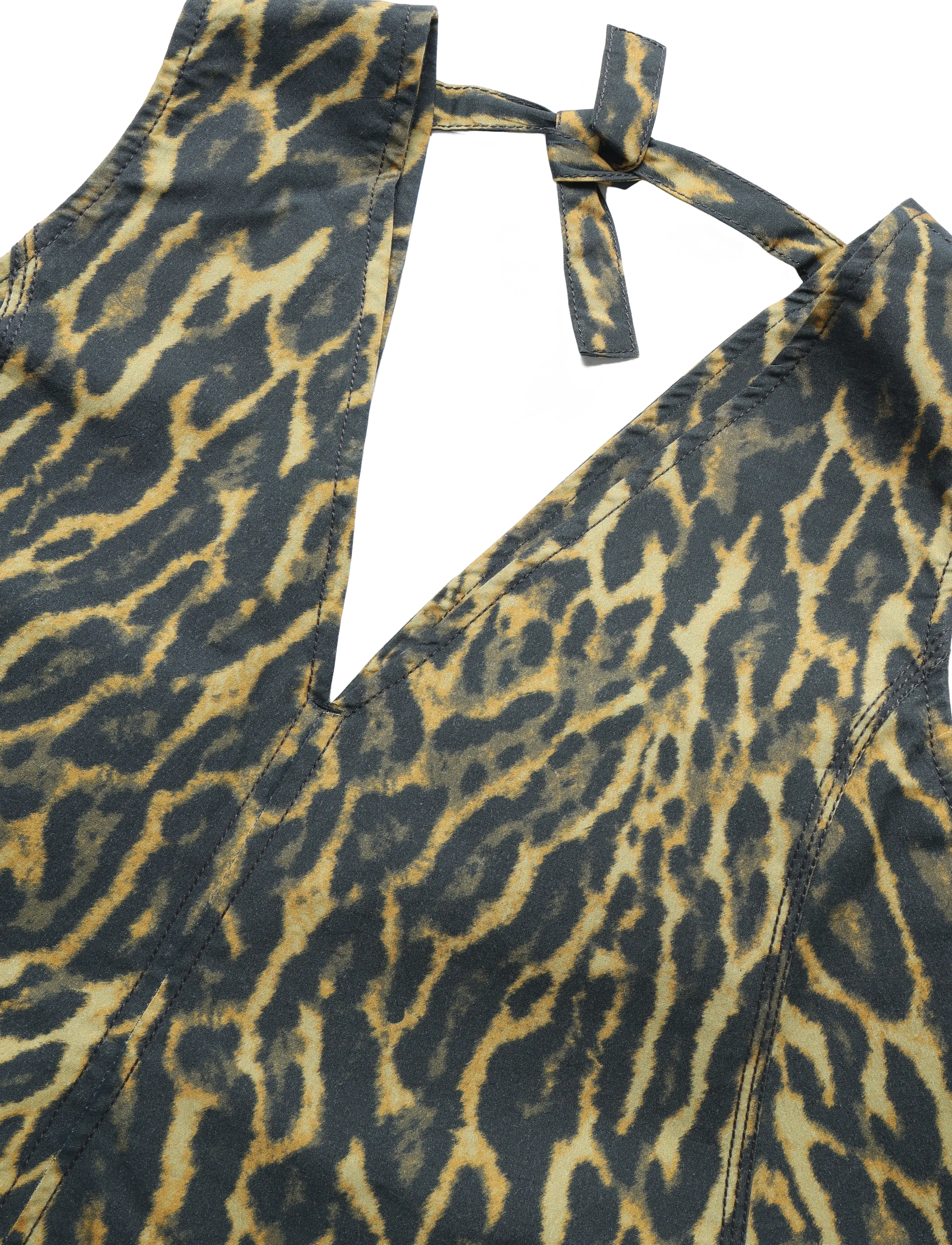 Ganni - Leopard Cotton A-Line Top - Ärmellose blusen - brown - 2