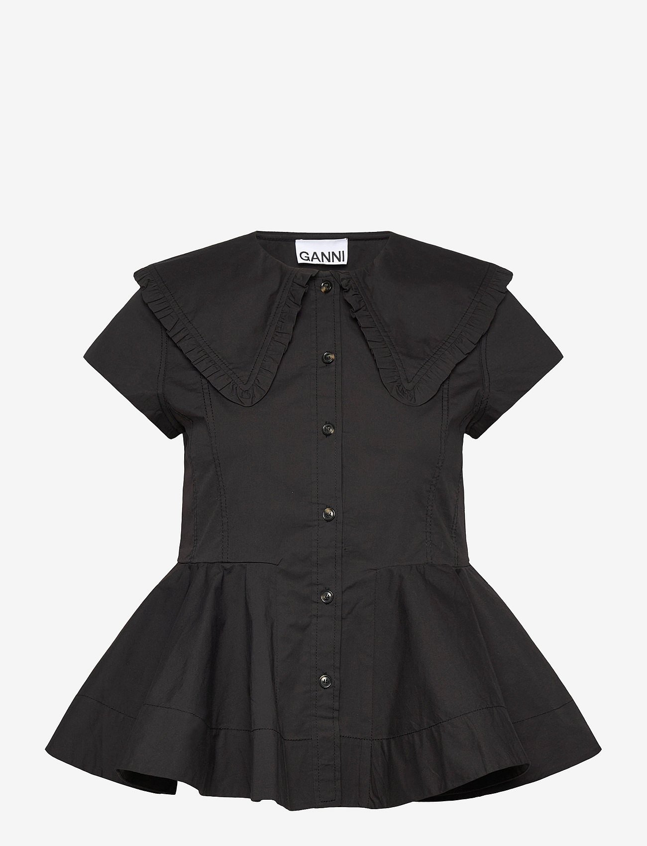 Ganni | Stretch Cotton Peter Pan Collar Shirt | 42
