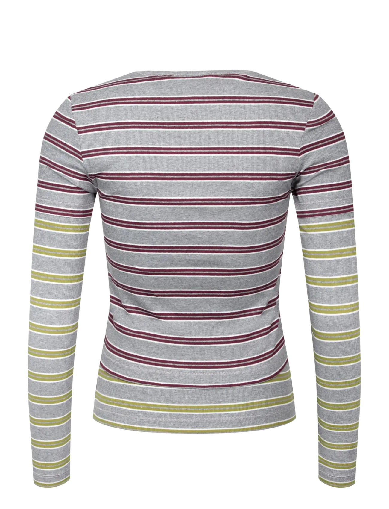 Ganni - Long-sleeve Top in Double Stripe - langärmlige tops - red - 1