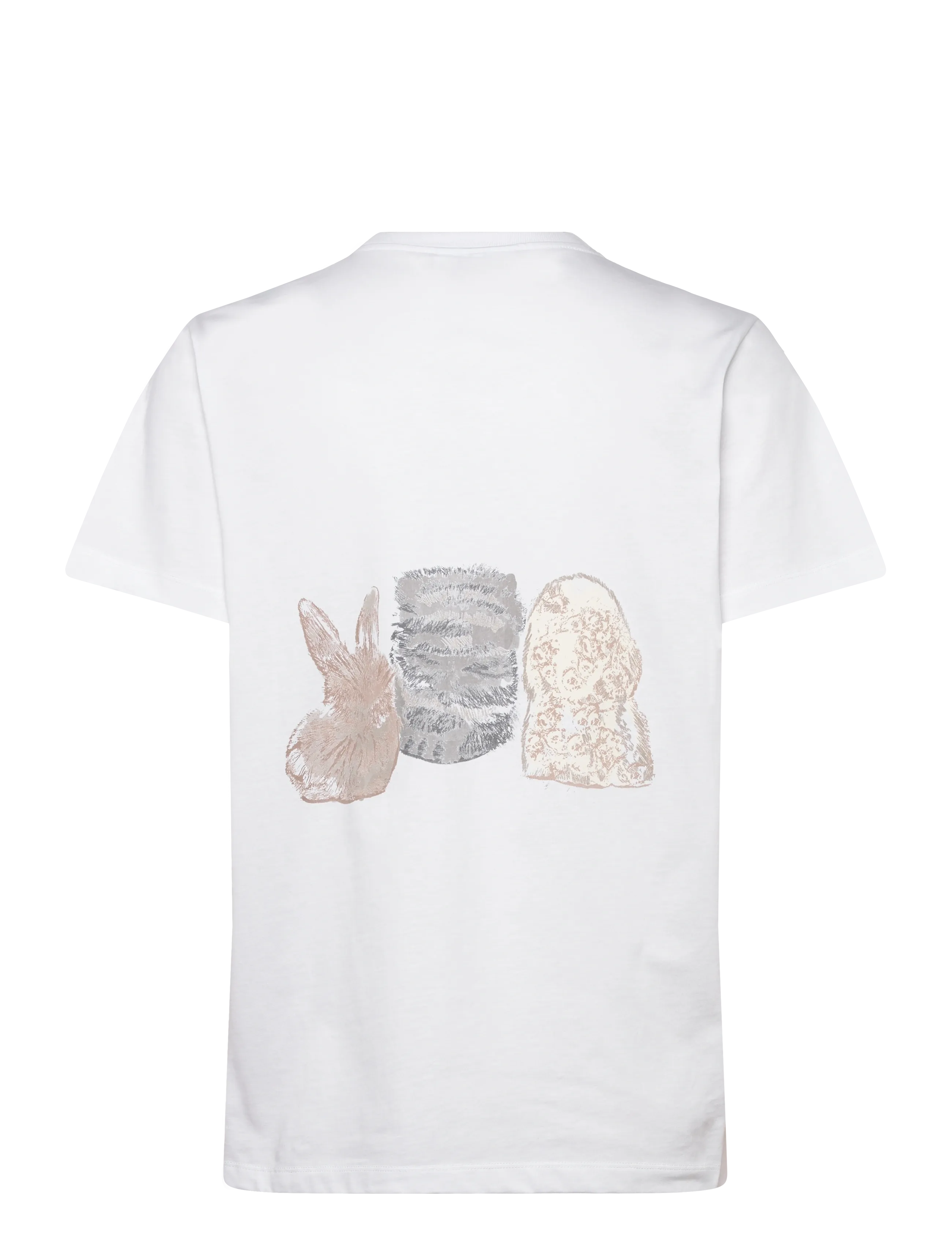 Ganni - Cute Animals Cotton Jersey T-Shirt - t-shirty - white - 1