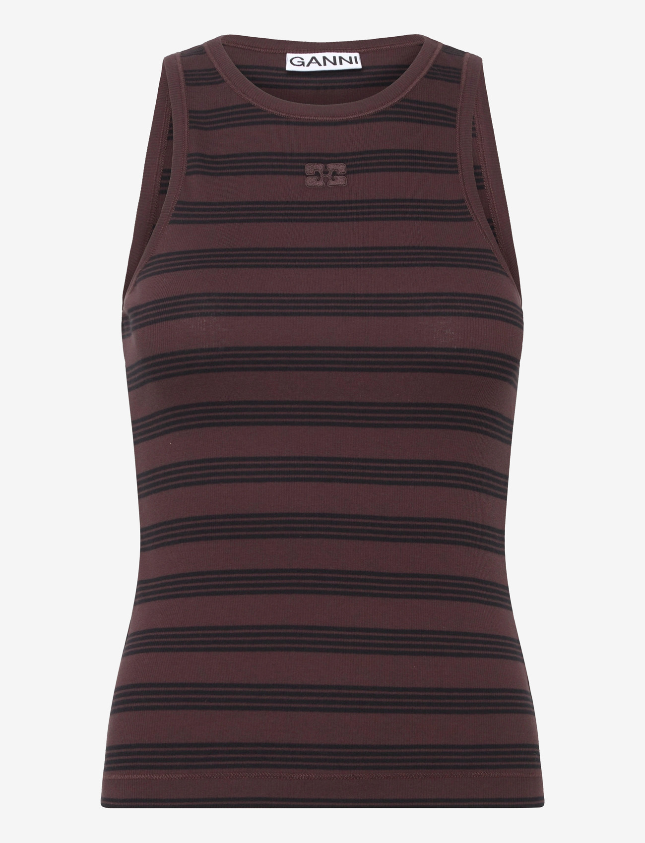 Ganni - Striped sleeveless top - topi bez piedurknēm - multicolored - 0