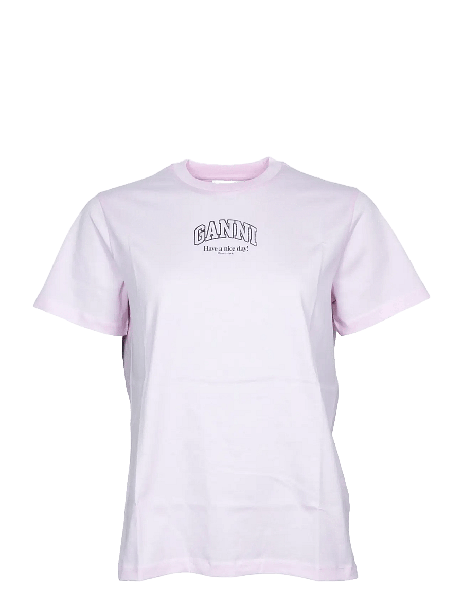 Ganni - Essentials tee - t-shirts - pink - 0