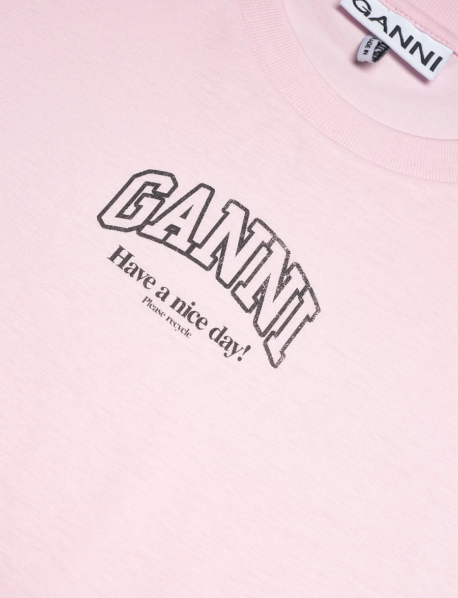 Ganni - Essentials tee - t-shirts - pink - 2