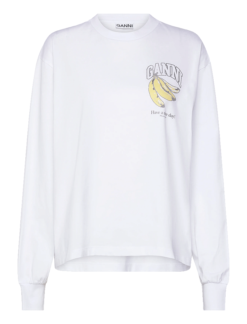 Ganni - organic cotton long-sleeve t-shirt - grey - 0