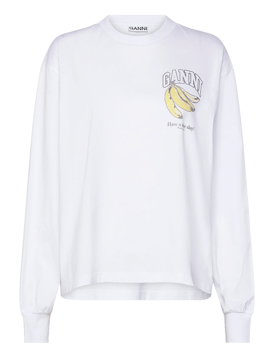 Ganni - organic cotton long-sleeve t-shirt - grey - 0