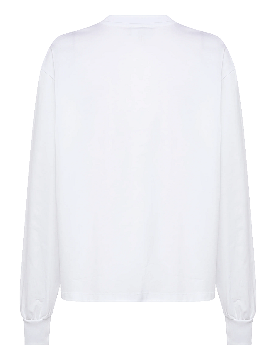 Ganni - organic cotton long-sleeve t-shirt - grey - 1