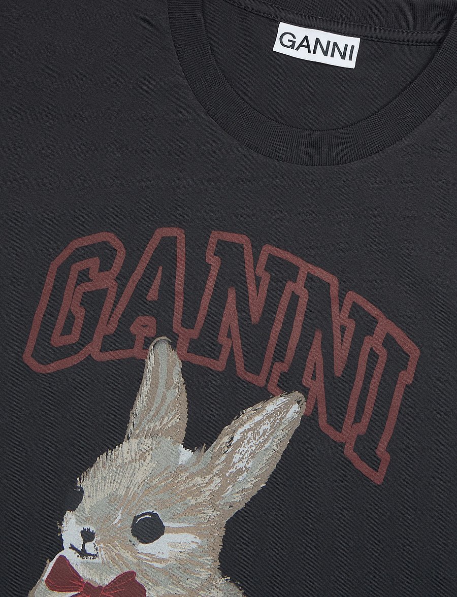 Ganni - Grey Bunny T-Shirt - t-shirts - black - 2