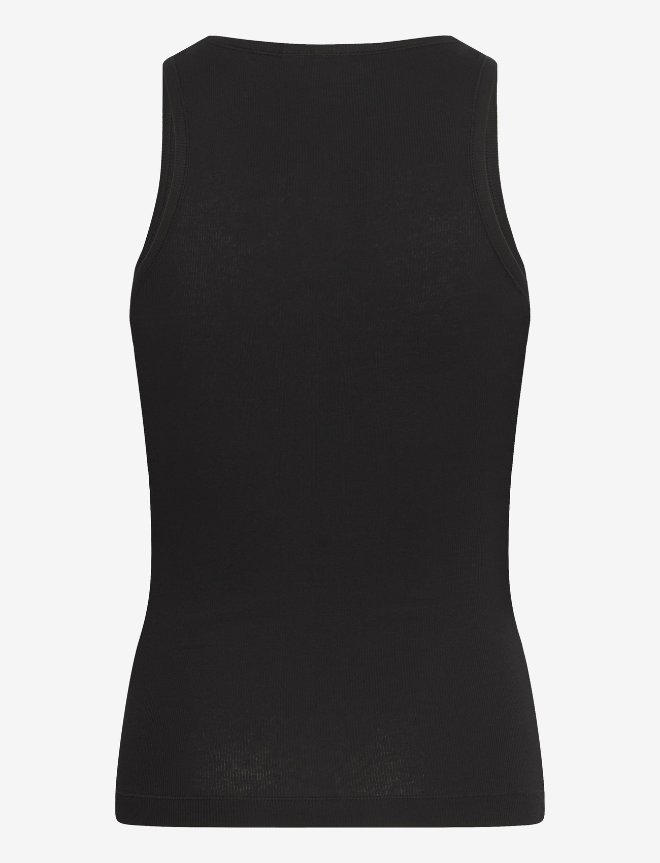 Ganni - Soft Cotton Rib Tank Top - topid ja varrukateta alussärgid - black - 1