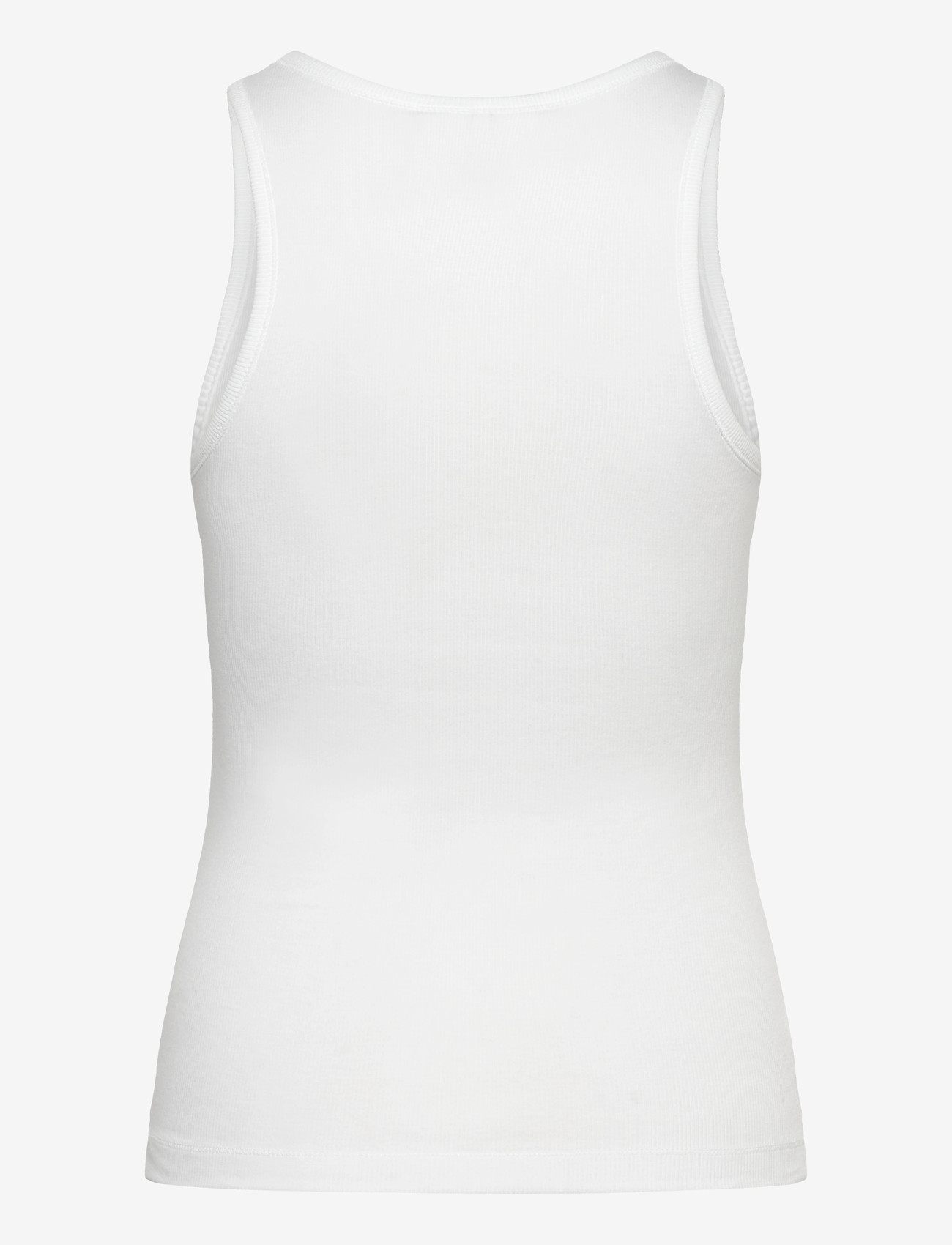 Ganni - Soft Cotton Rib Tank Top - topid ja varrukateta alussärgid - white - 1