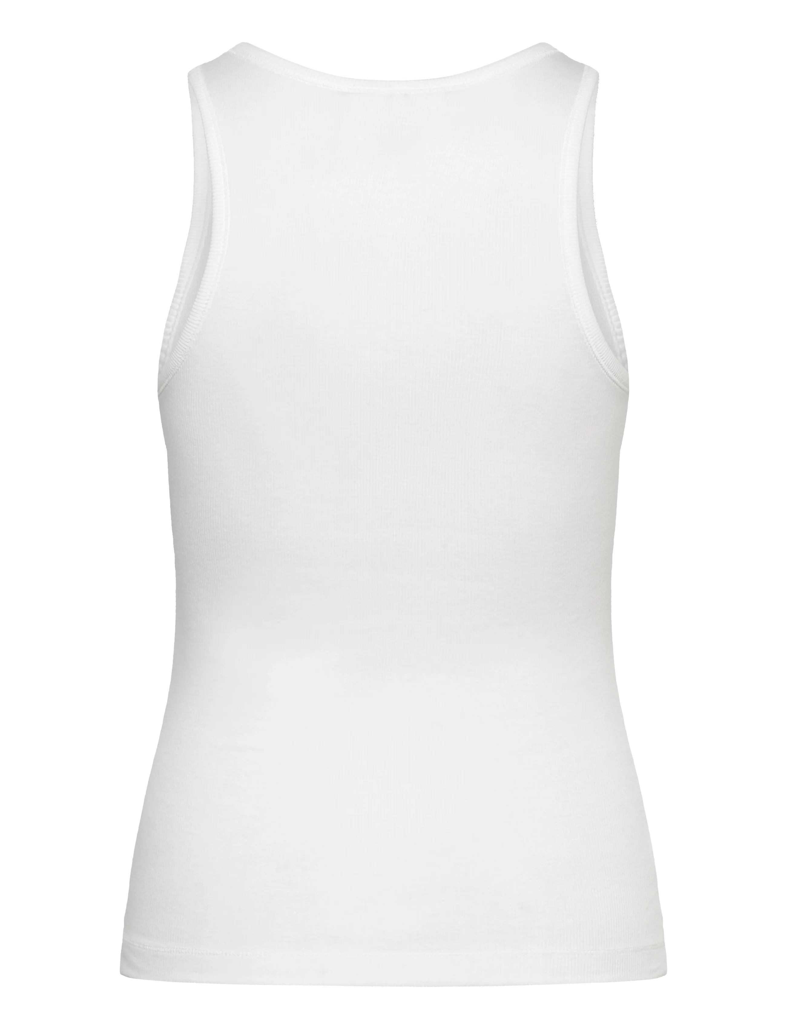 Ganni - Soft Cotton Rib Tank Top - tanktops - white - 1