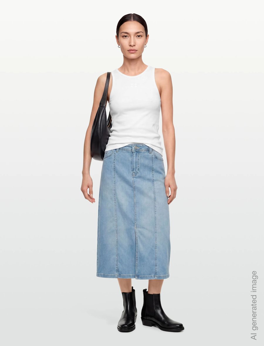 Ganni - Soft Cotton Rib Tank Top - varrukateta topid - white - 0