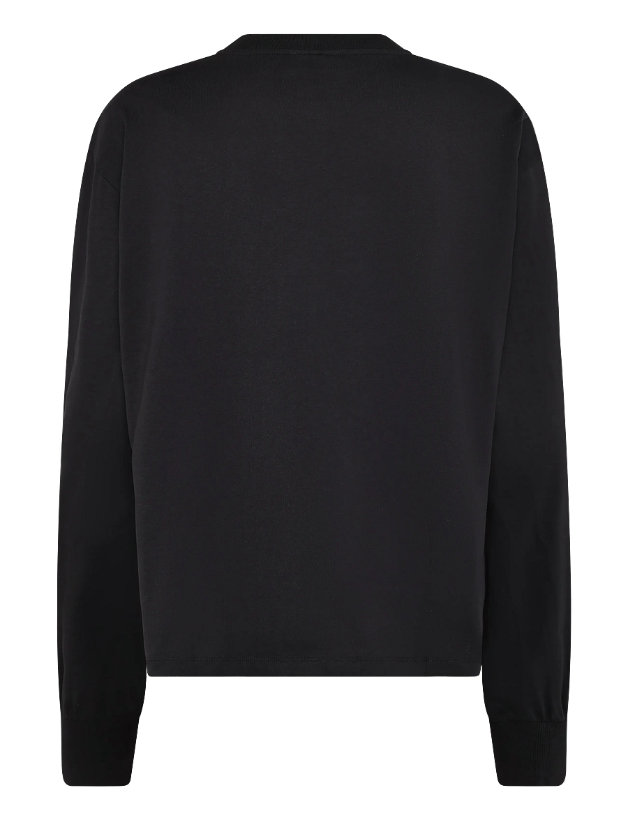Ganni - T-Shirt With Rose - langärmlige tops - grey - 2