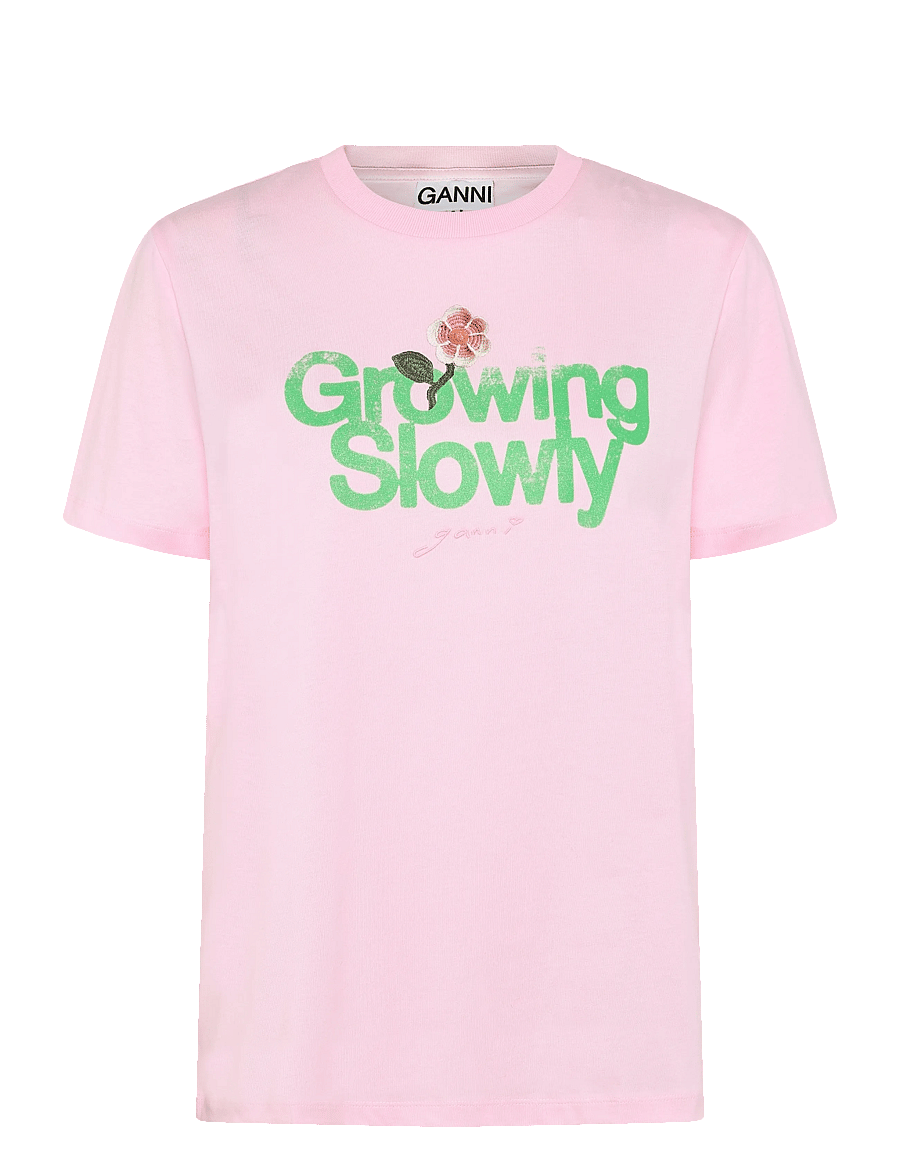 Ganni - T-Shirt With Crab - t-shirts - pink - 1