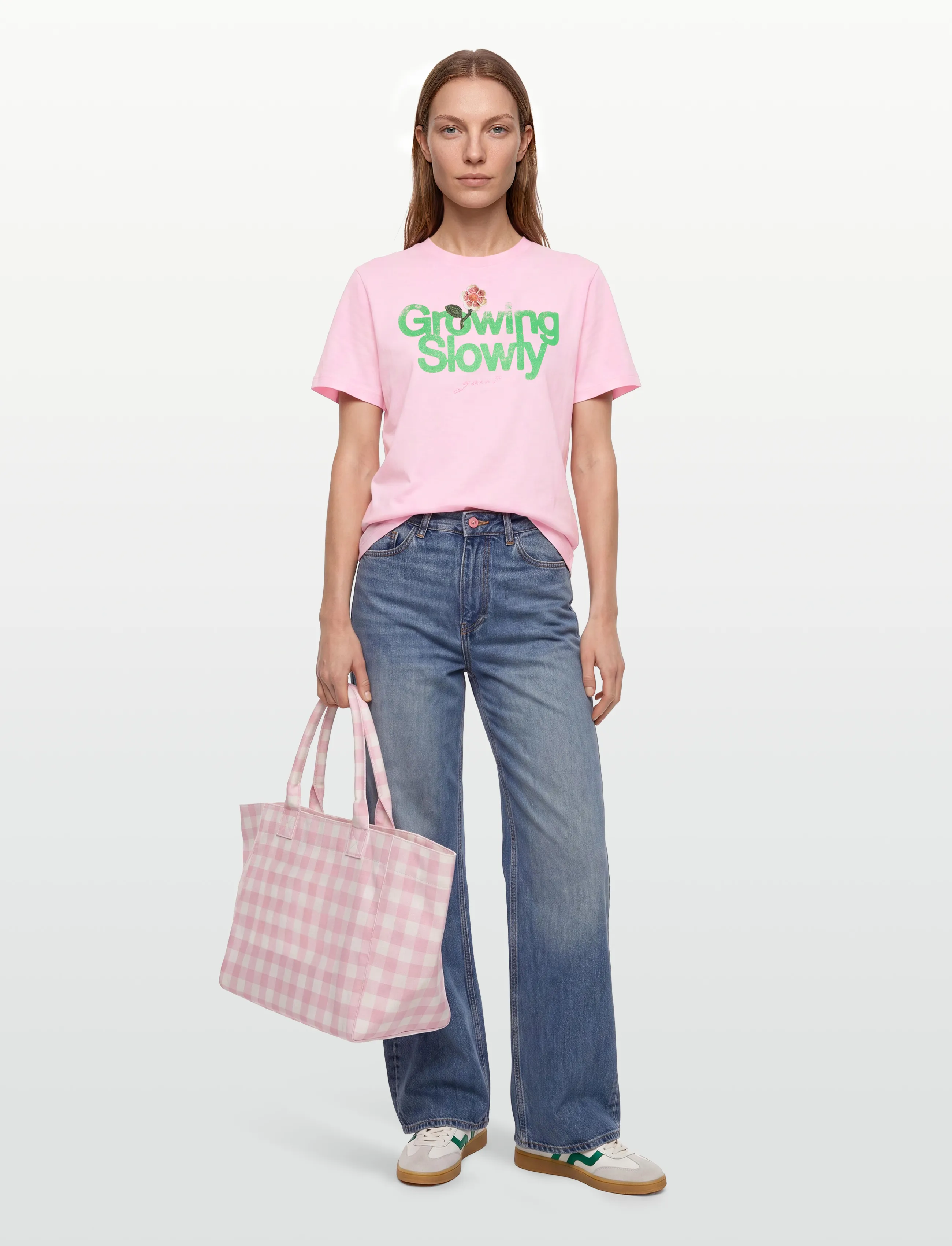 Ganni T-Shirt With Crab, Kvinder, Grafisk T-Shirt, Pink, Str: XXS