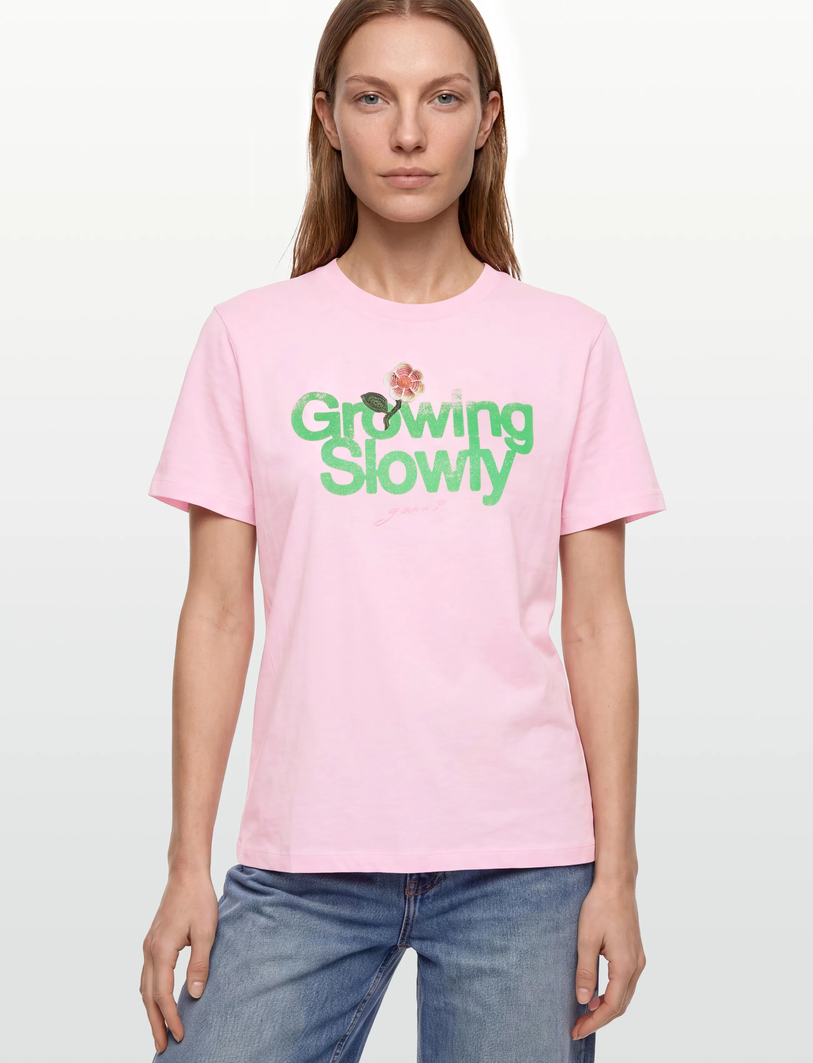 Ganni - T-Shirt With Crab - t-shirts - pink - 3