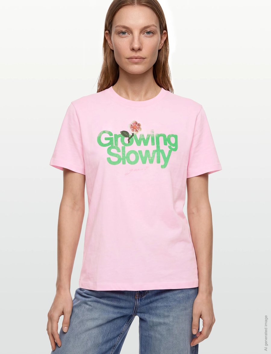Ganni - T-Shirt With Crab - t-shirts - pink - 3