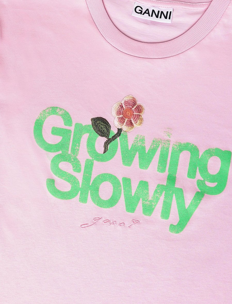 Ganni - T-Shirt With Crab - t-shirts - pink - 5