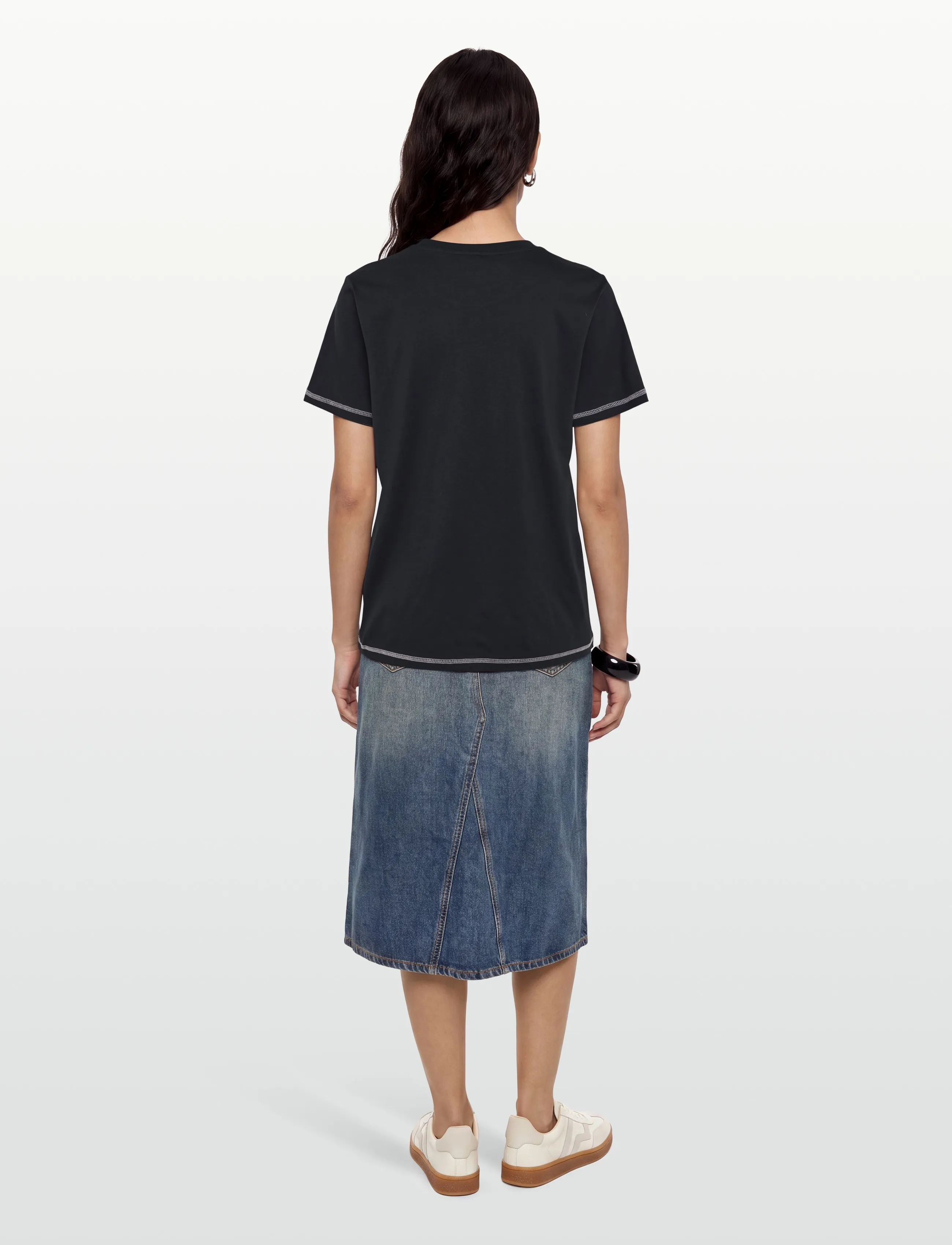 Ganni - Basic Cotton Jersey Raspberry Print - t-shirts - navy - 4