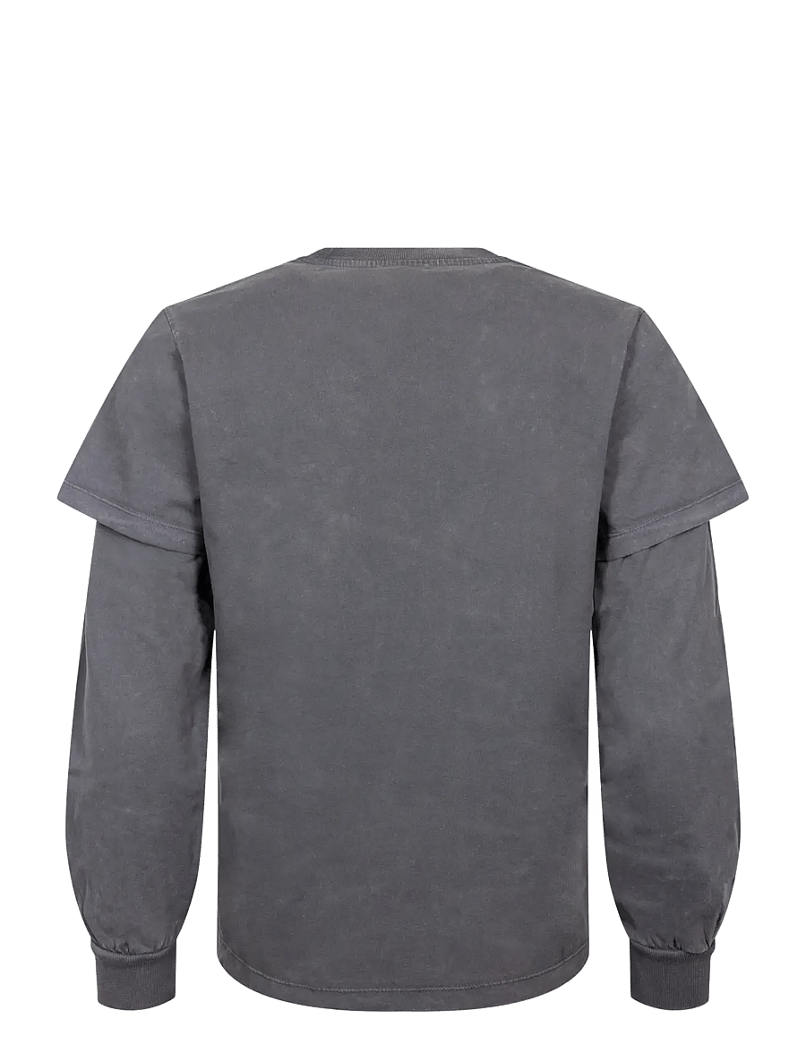 Ganni - Long Sleeve T-Shirt - langärmlige tops - grey - 1