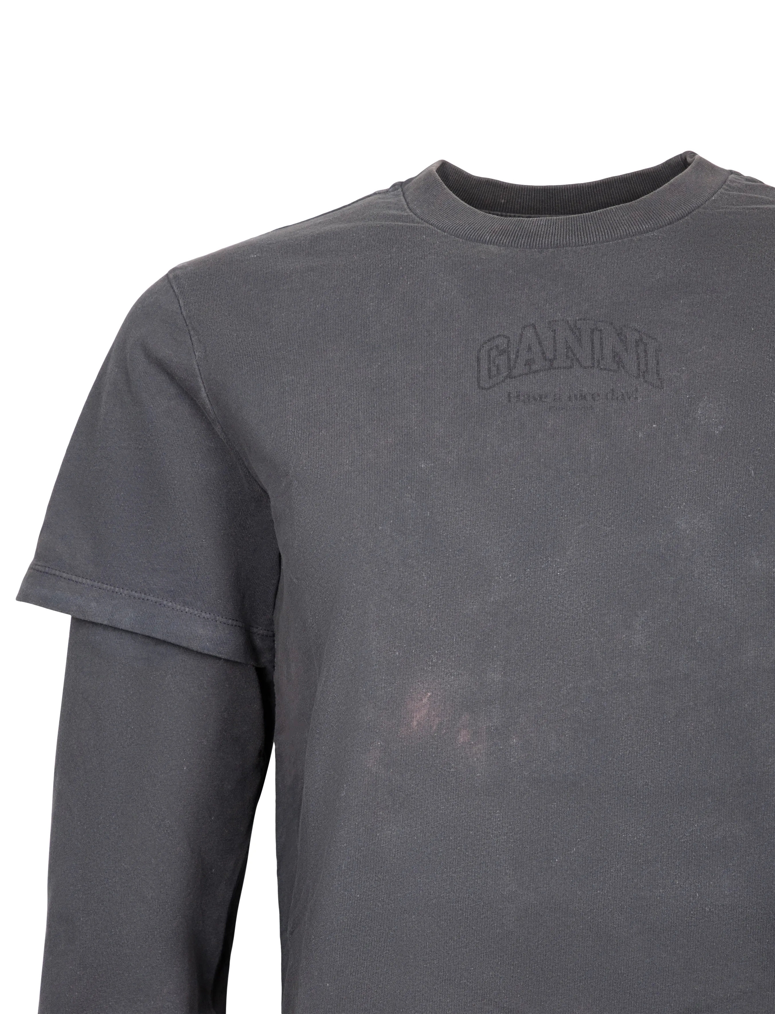 Ganni - Long Sleeve T-Shirt - grey - 2