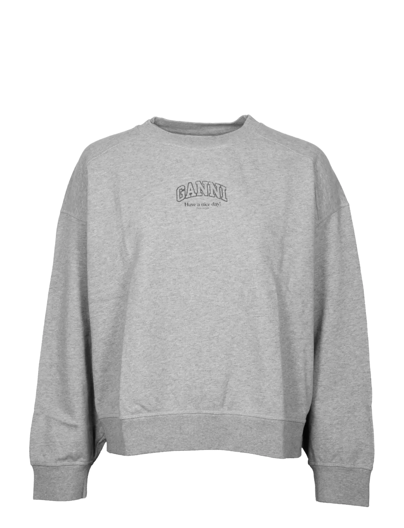 Ganni Essential Isoli Crewneck - Kleidung - GREY / grey