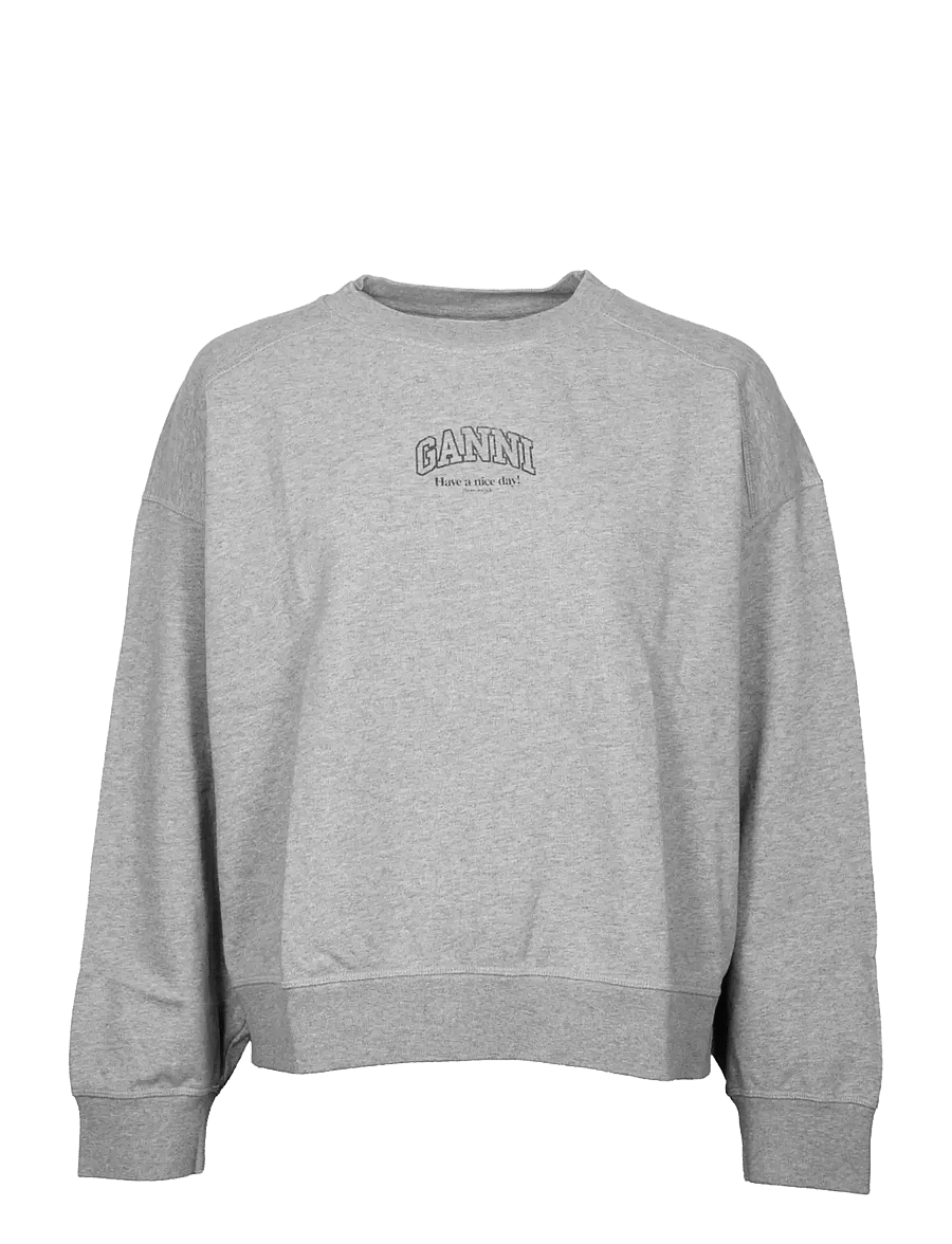 Ganni - Essential Isoli Crewneck - sweatshirts - grey - 0