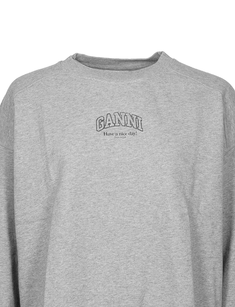 Ganni - Essential Isoli Crewneck - dressipluusid - grey - 2
