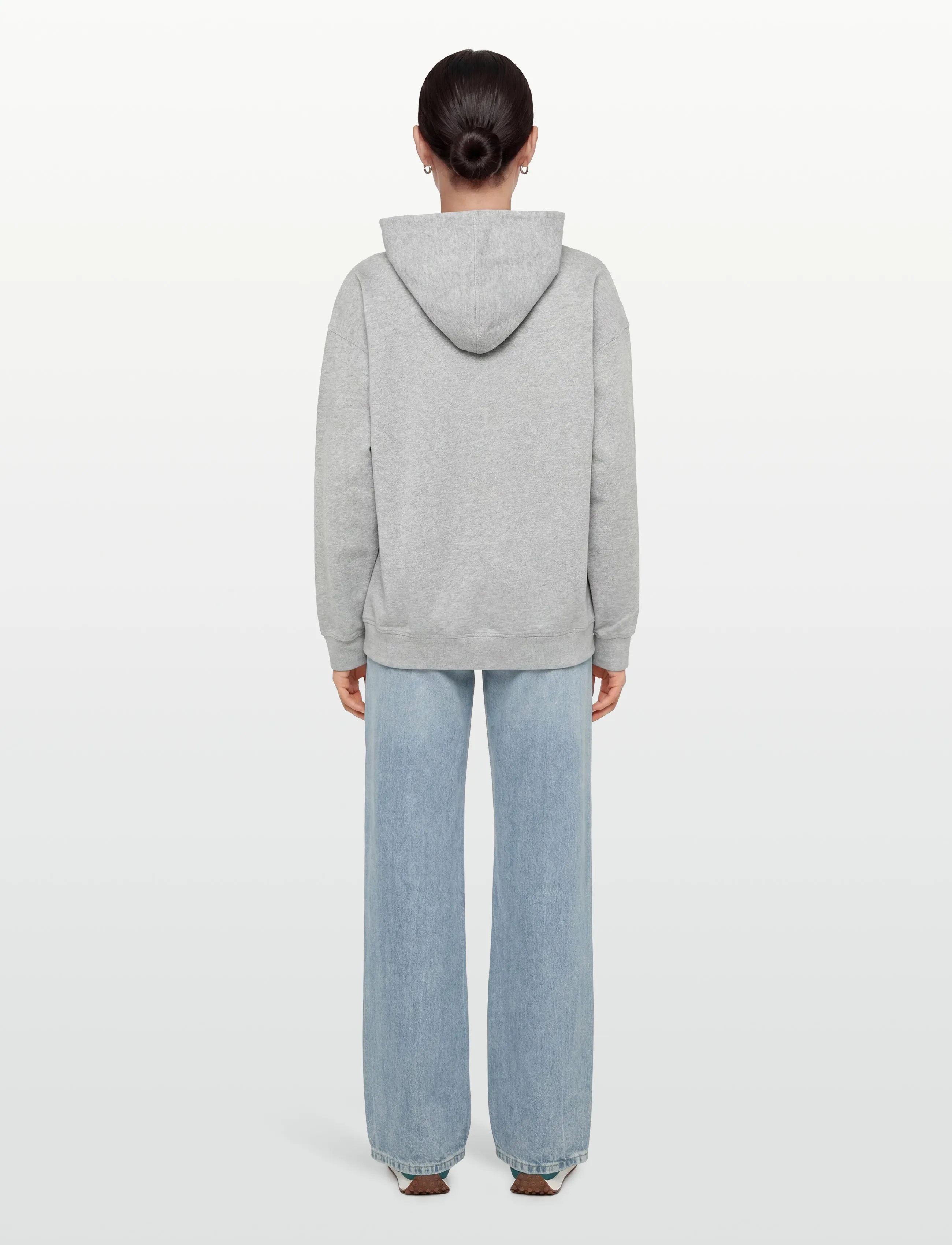 Ganni - Graphic-Print Hoodie - hættetrøjer - grey - 4