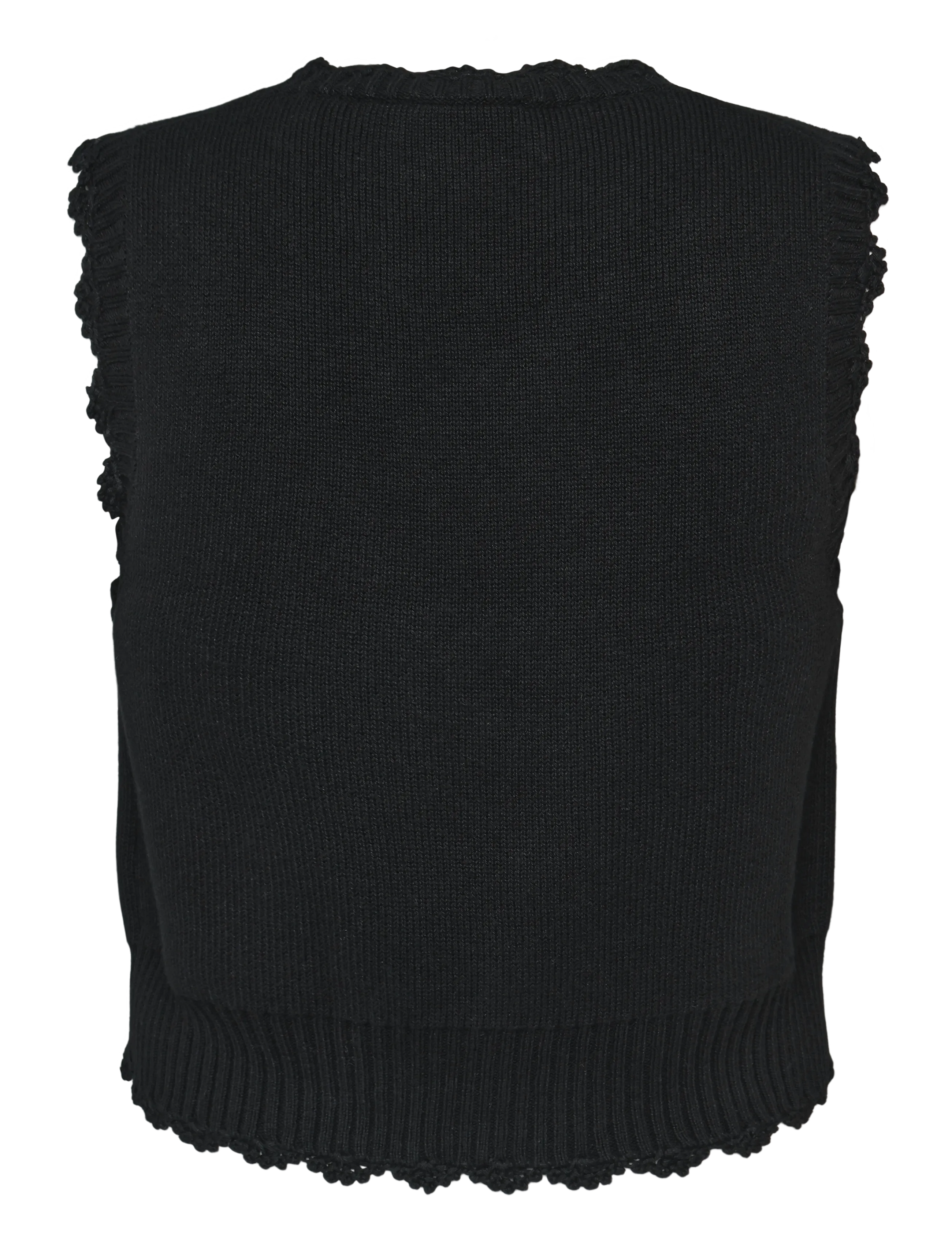 Ganni - Crochet Applique Vest - Ärmellose blusen - black - 1