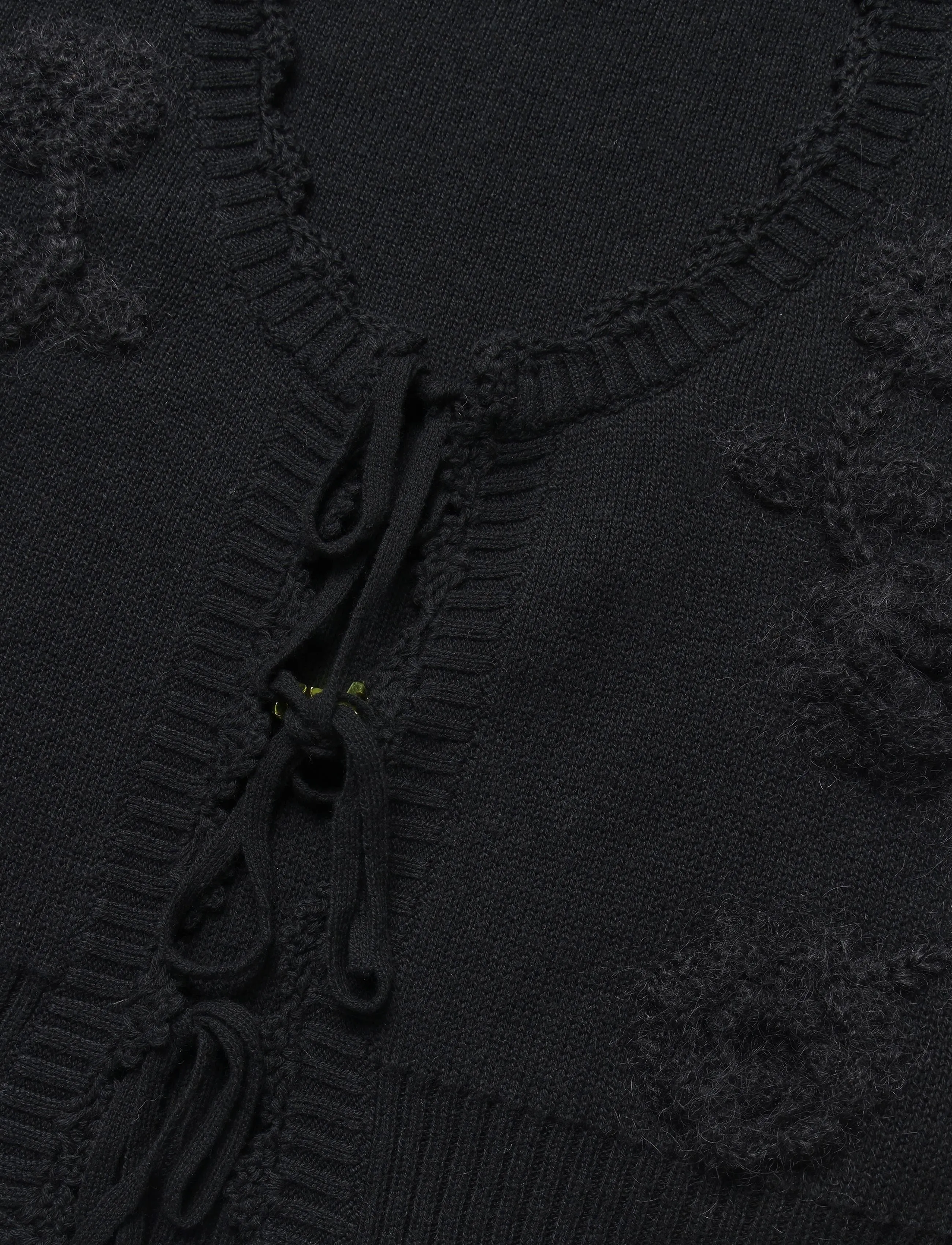 Ganni - Crochet Applique Vest - Ärmellose blusen - black - 2