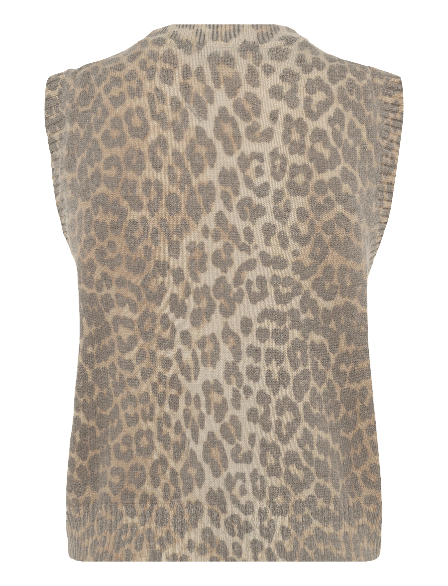 Ganni - Graphic Wool Vest - strickwesten - brown - 2