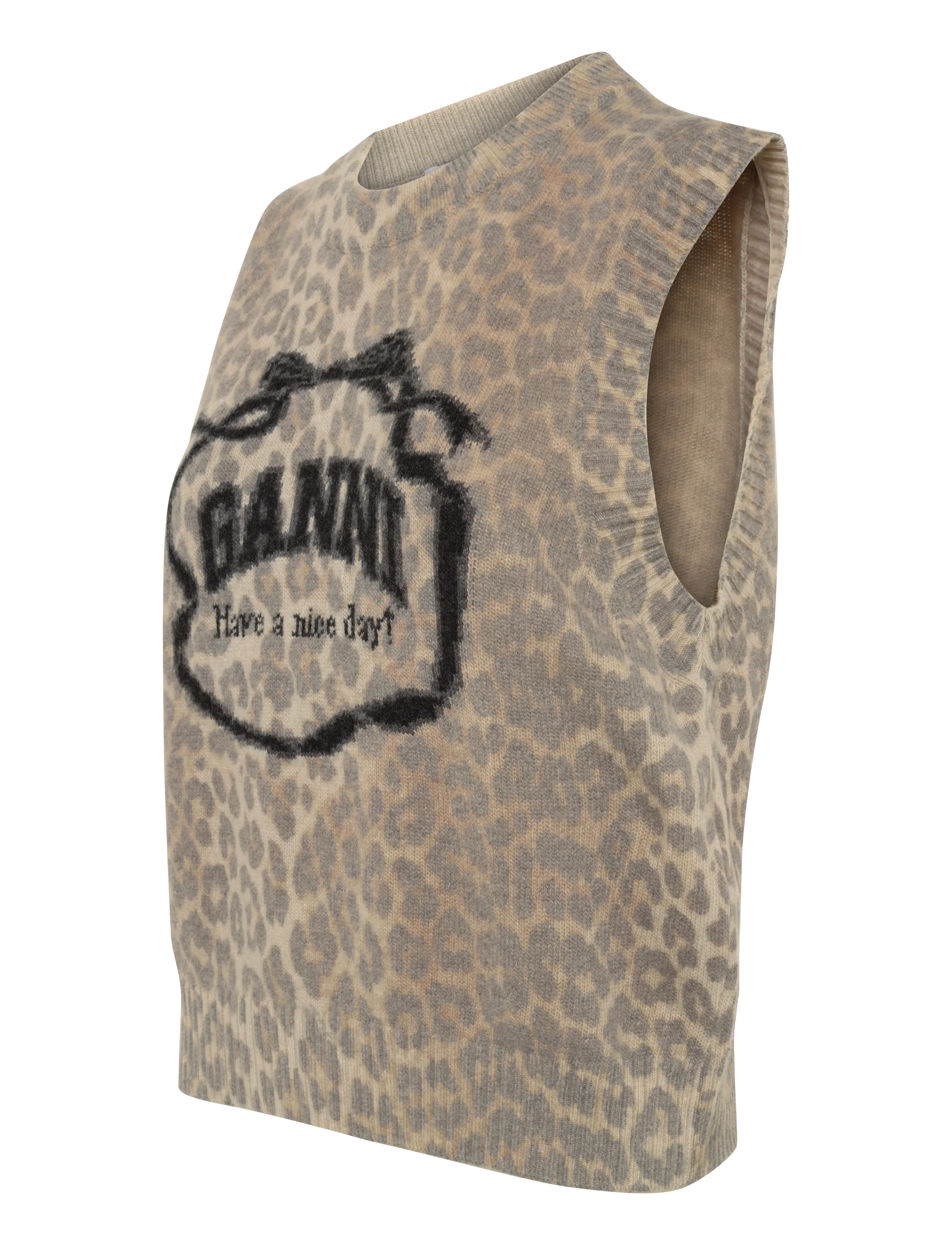 Ganni - Graphic Wool Vest - brown - 3