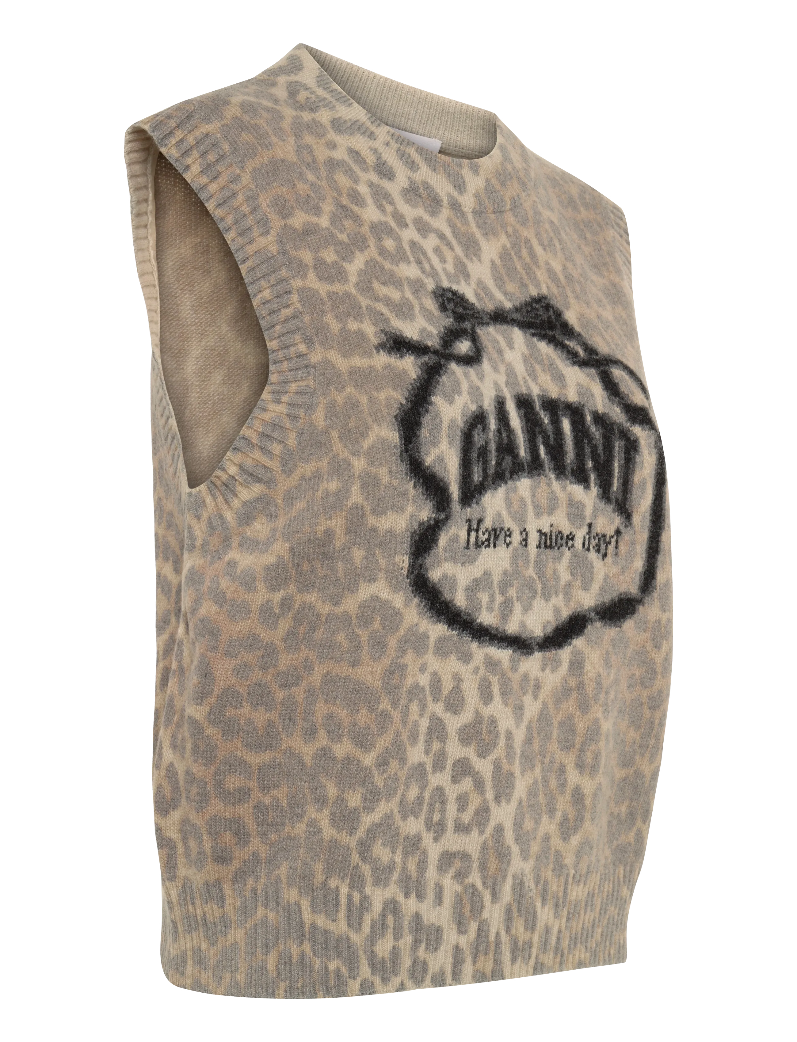 Ganni - Graphic Wool Vest - brown - 4