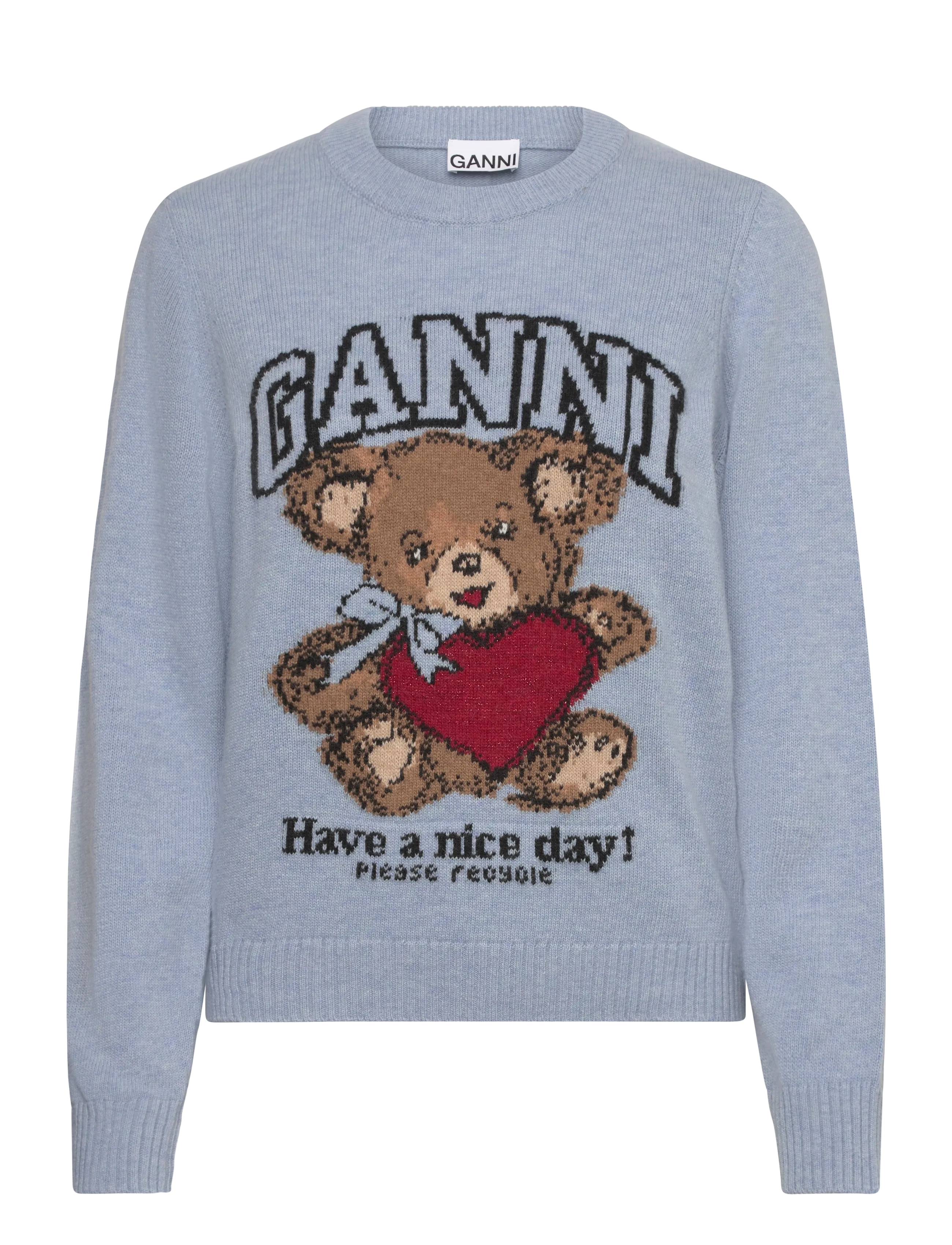 GANNI Wolle Crewneck Pullover Blau - XS - Damen