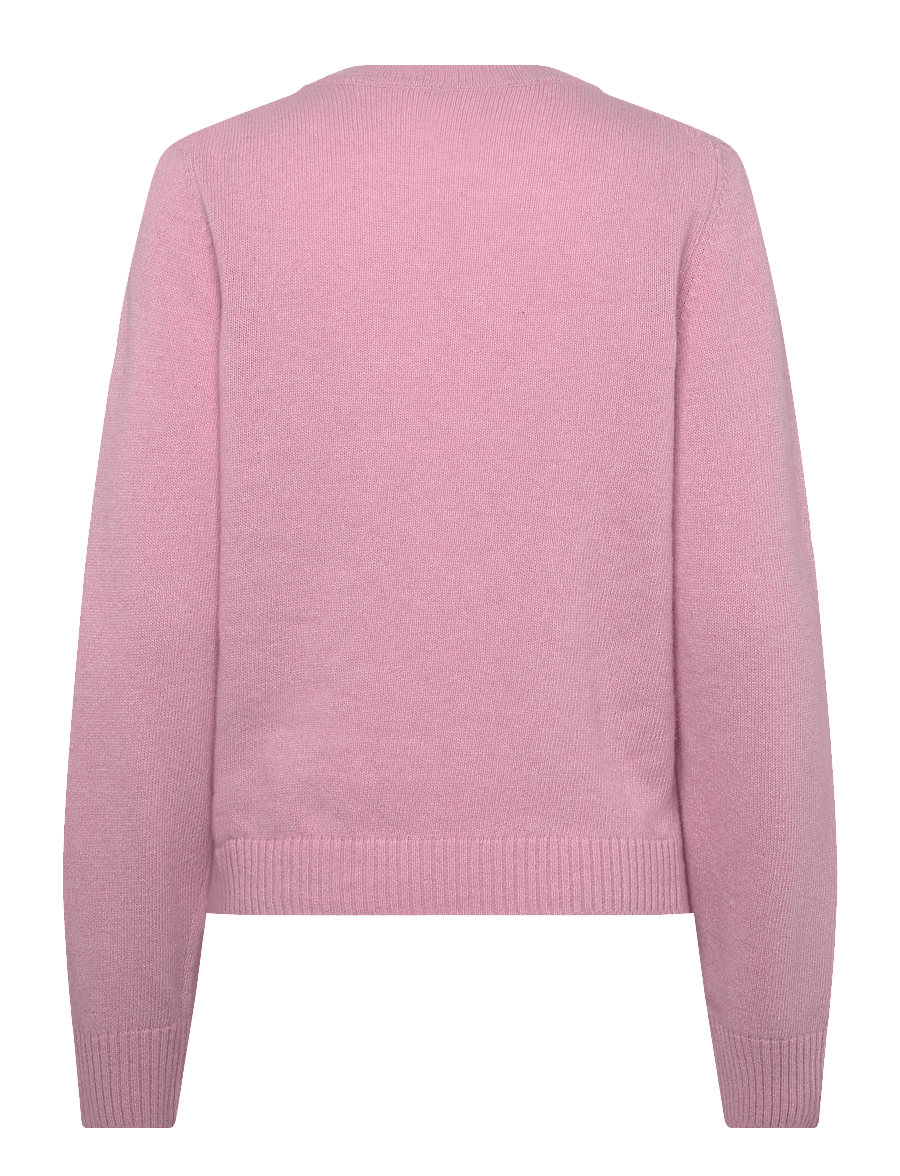 Ganni - Wool Crewneck Sweater - peysur - pink - 1