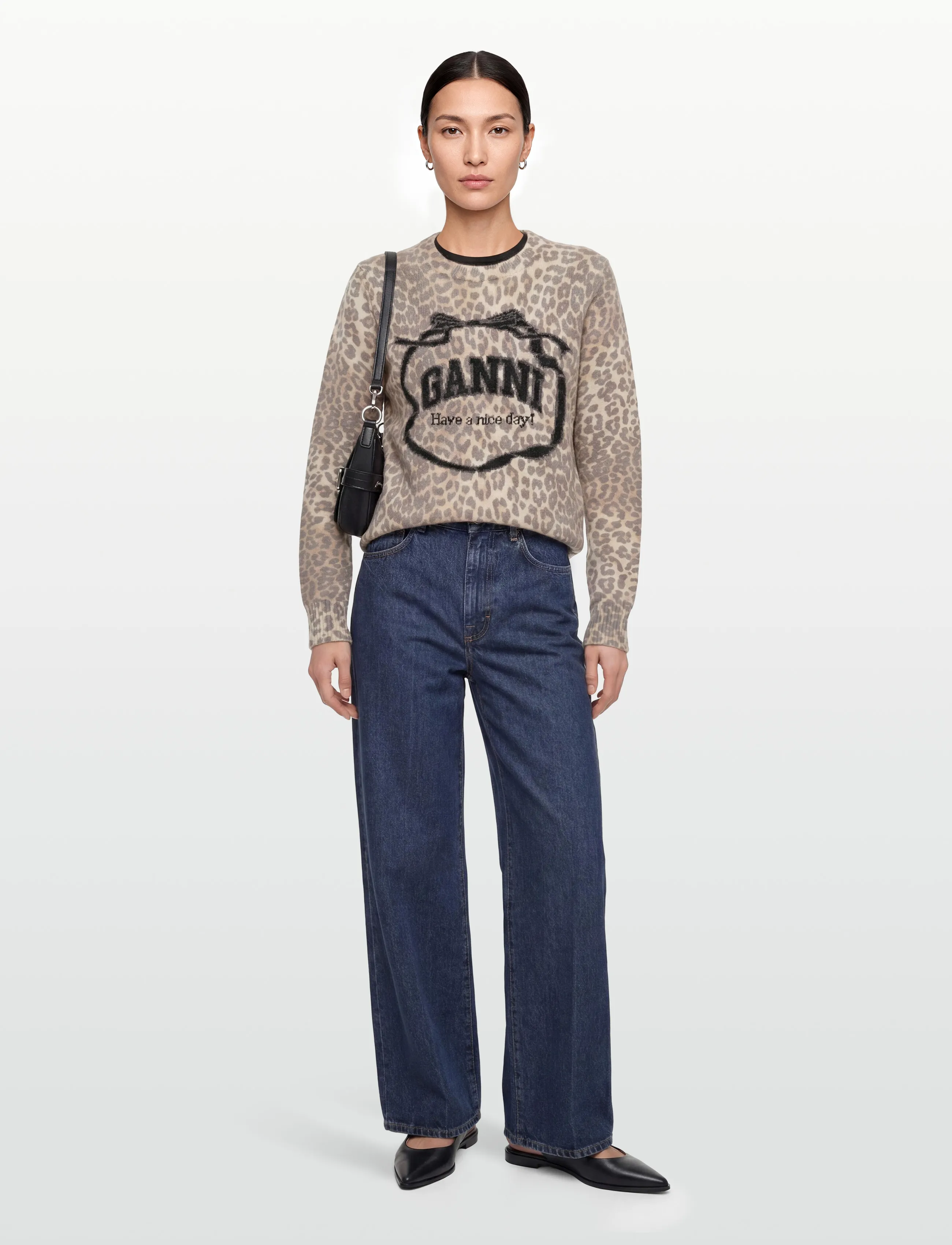 Ganni - Graphic Wool  Jamper - džemperi - pink - 0