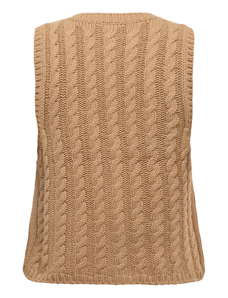 Ganni - Wool Vest - strickwesten - brown - 1