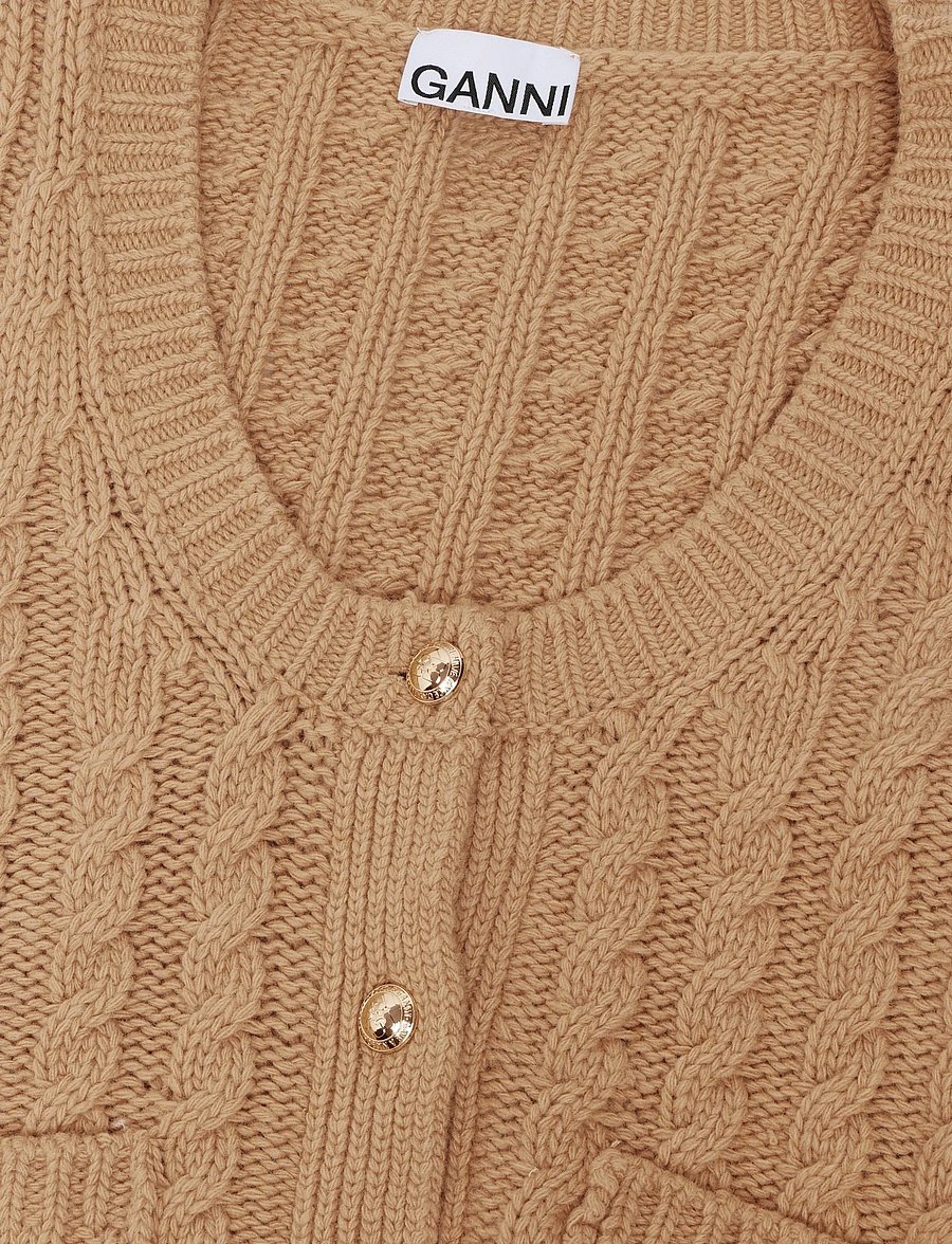 Ganni - Wool Vest - strickwesten - brown - 4
