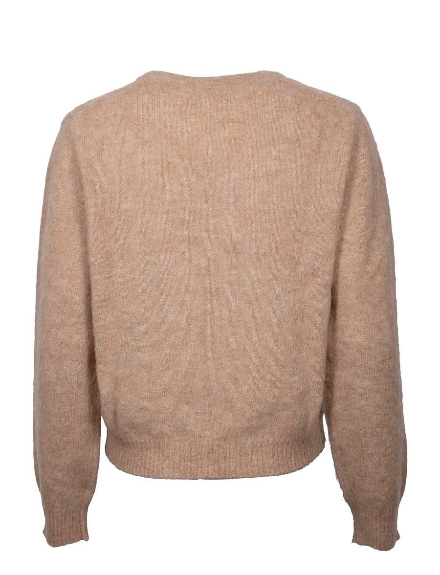Ganni - Brushed alpaca Crewneck - striktrøjer - brown - 1
