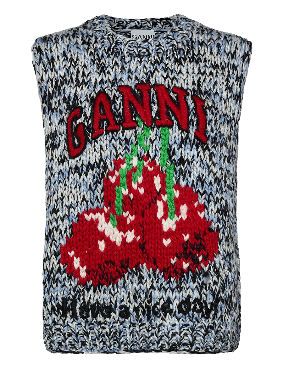 Ganni - Heavy Wool Handknit Vest - kootud vestid - multicolored - 0