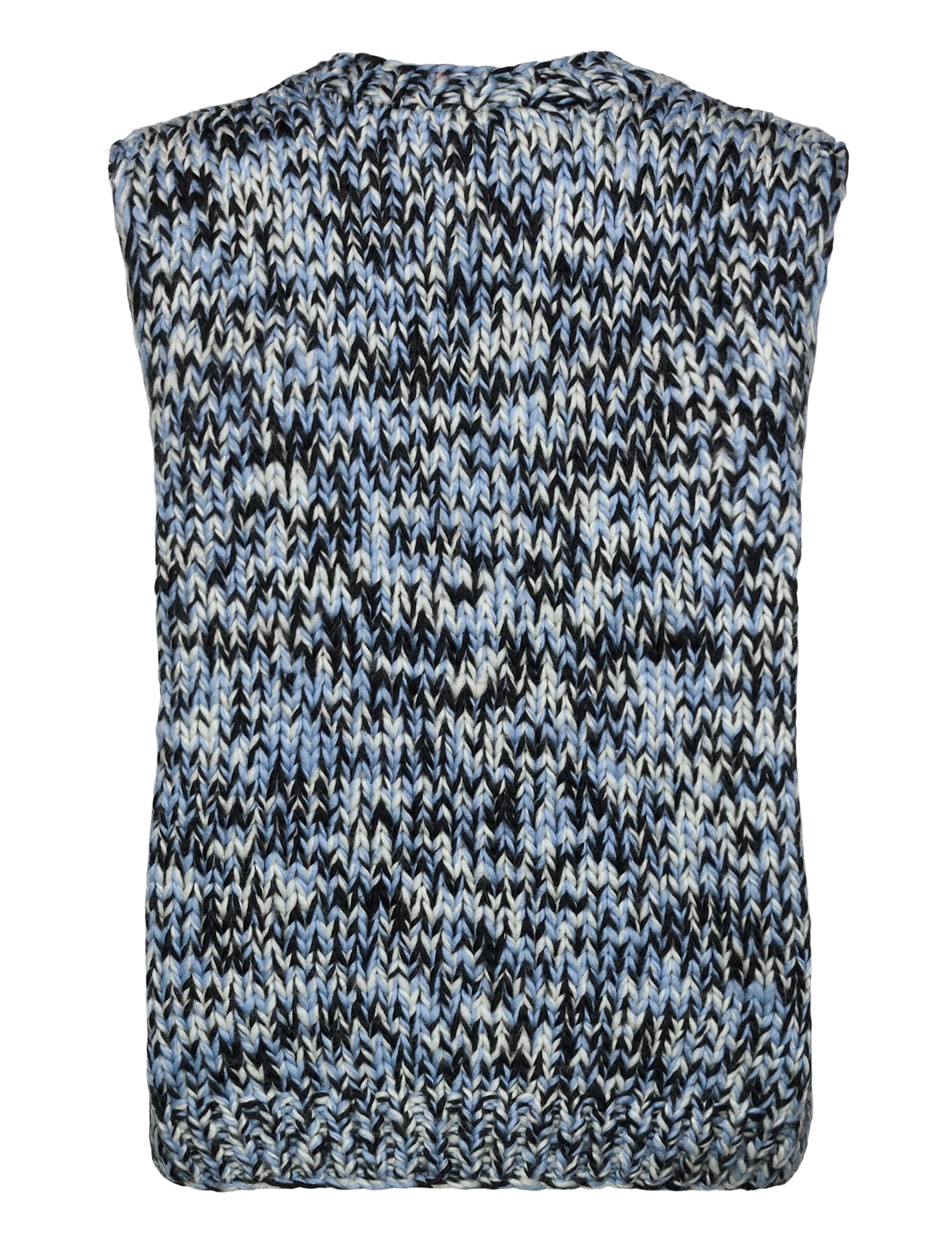 Ganni - Heavy Wool Handknit Vest - knitted vests - multicolored - 1