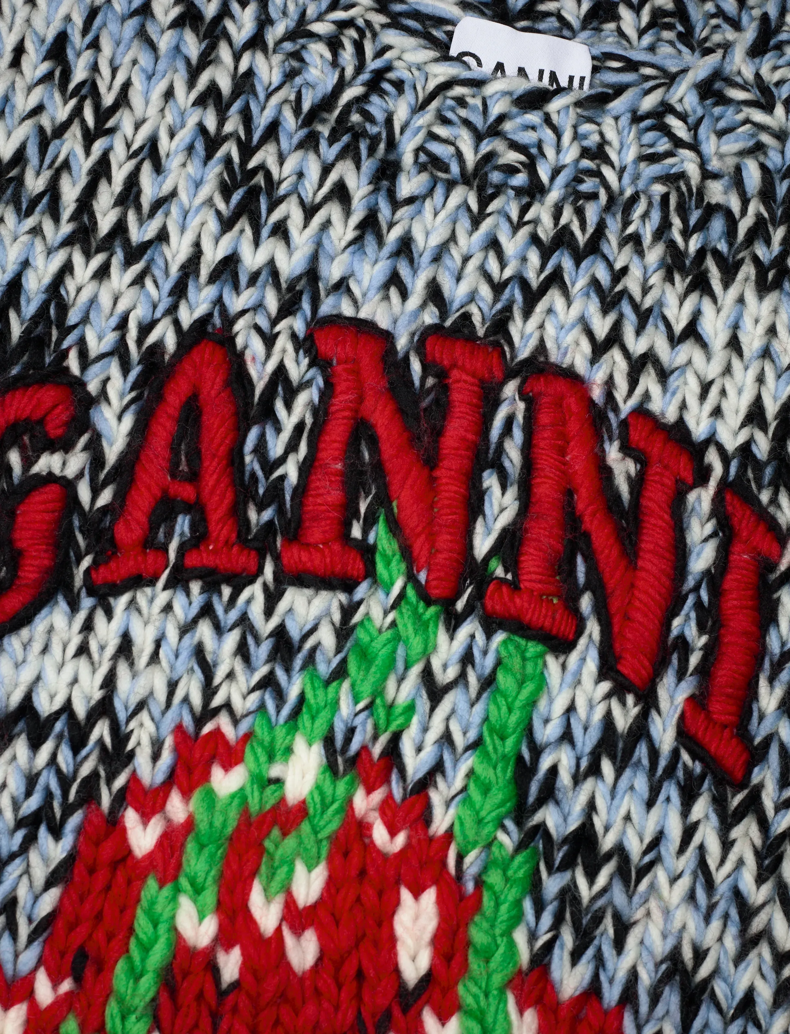 Ganni - Heavy Wool Handknit Vest - knitted vests - multicolored - 2