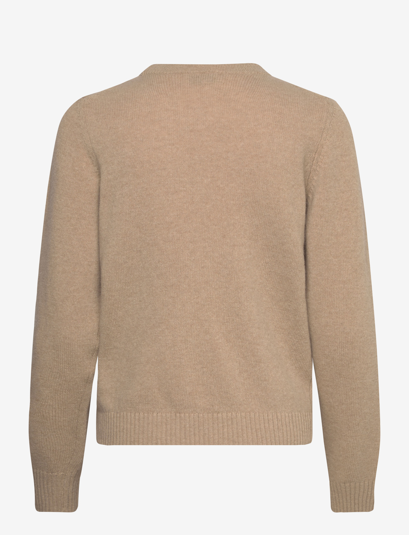 Ganni - Wool Crewneck Sweater - stickade tröjor - beige - 1